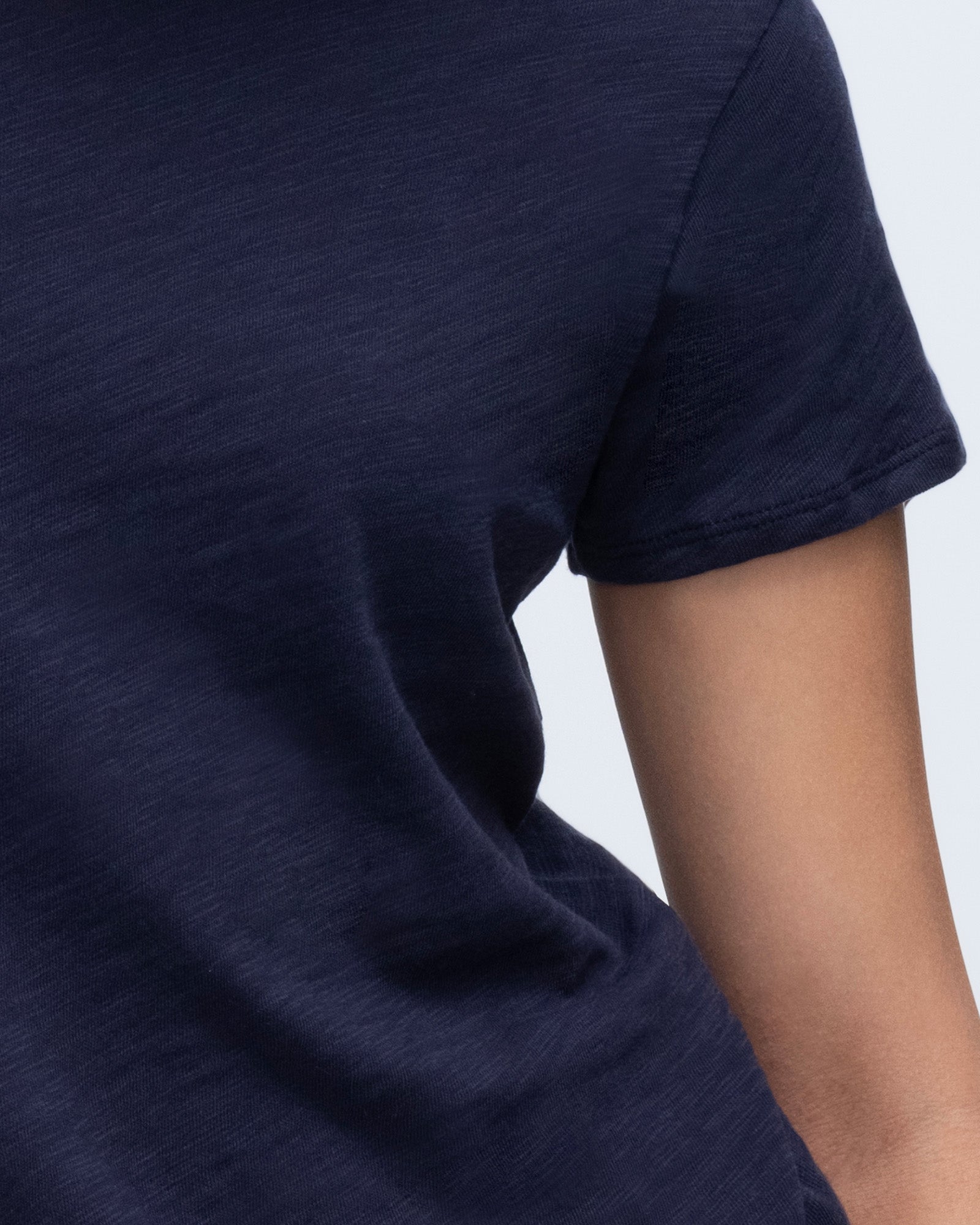 Slub Jersey Schoolboy Crew Neck Tee - Midnight