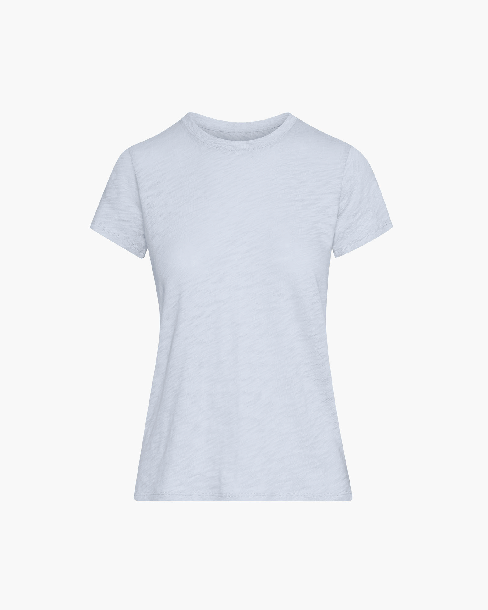 Slub Jersey Schoolboy Short Sleeve Crew Neck Tee - Powder Blue