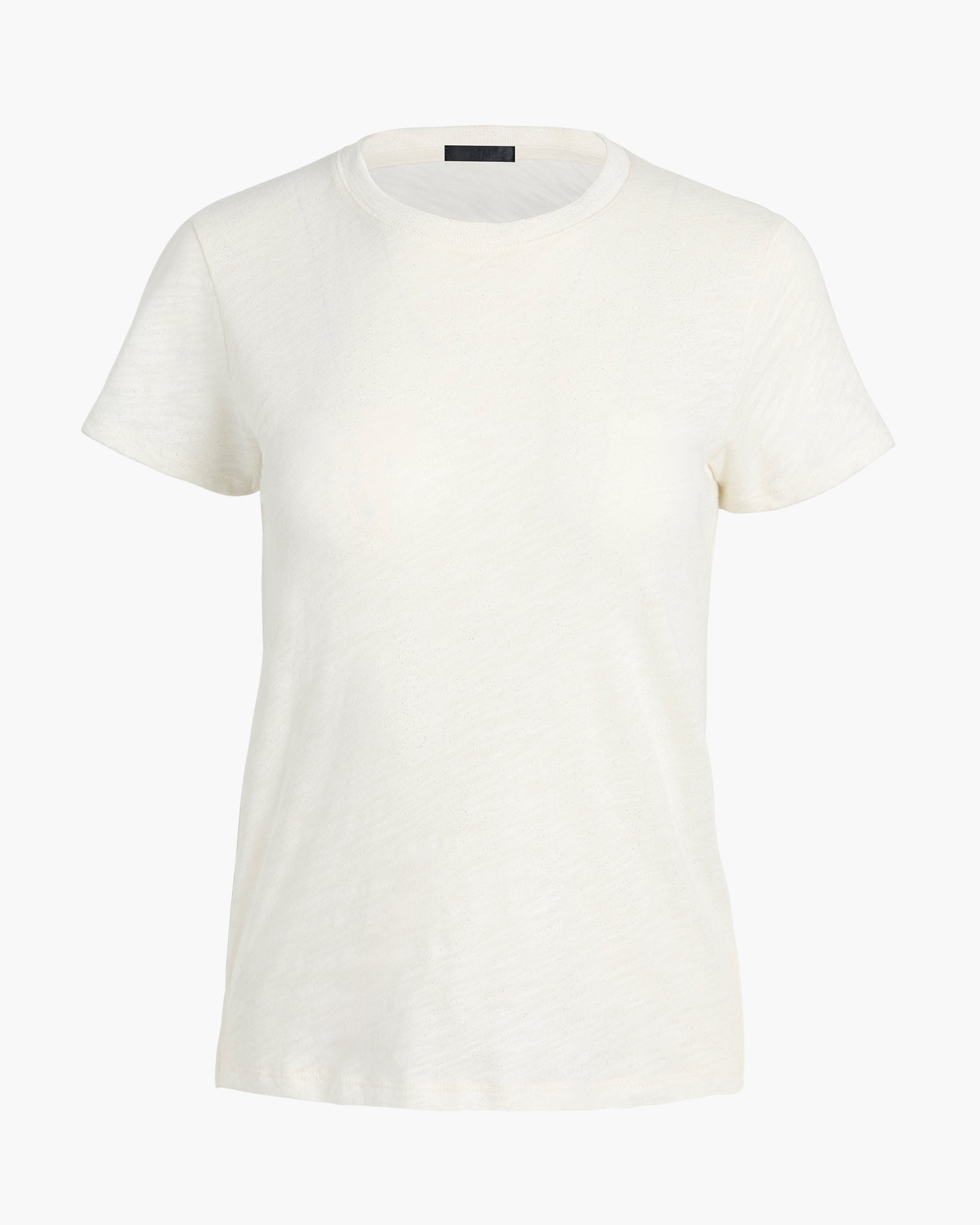 Slub Jersey Schoolboy Crew Neck Tee - Seashell Silver