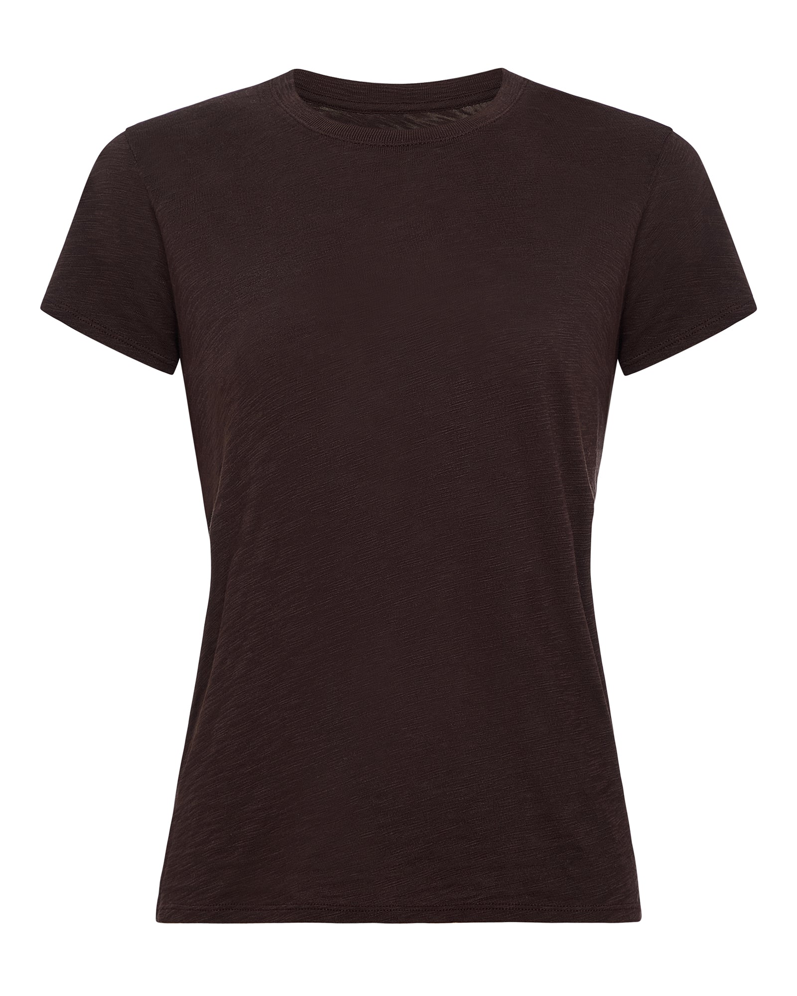 Slub Jersey Schoolboy Crew Neck Tee - Dark Chocolate