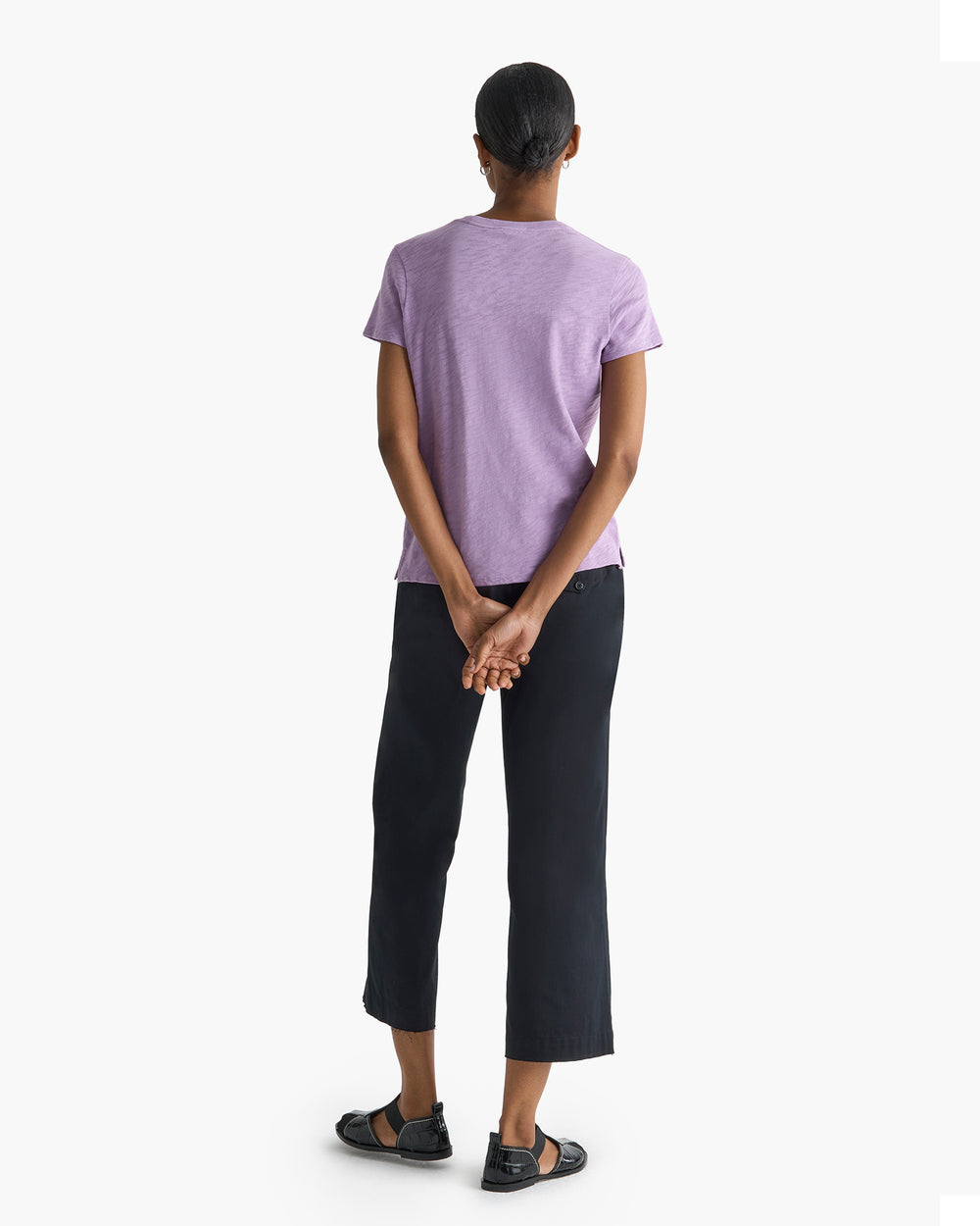 Slub Jersey Schoolboy Crew Neck Tee - Thistle