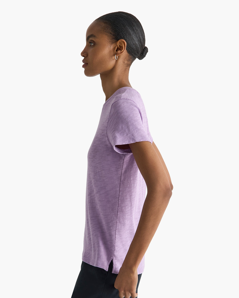 Slub Jersey Schoolboy Crew Neck Tee - Thistle