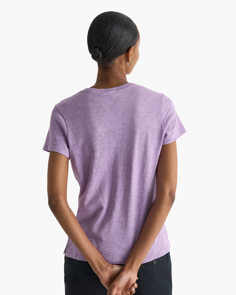 Slub Jersey Schoolboy Crew Neck Tee - Thistle