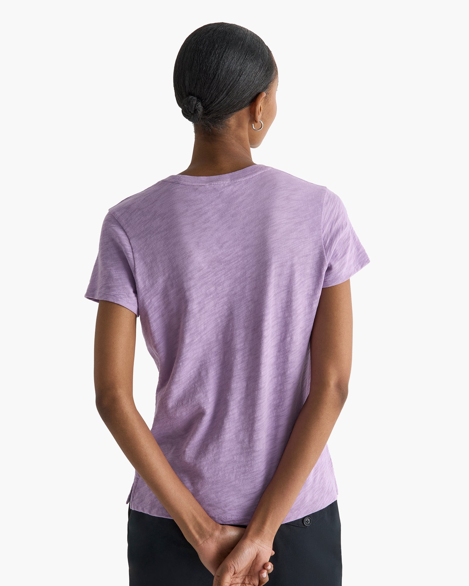Slub Jersey Schoolboy Crew Neck Tee - Thistle