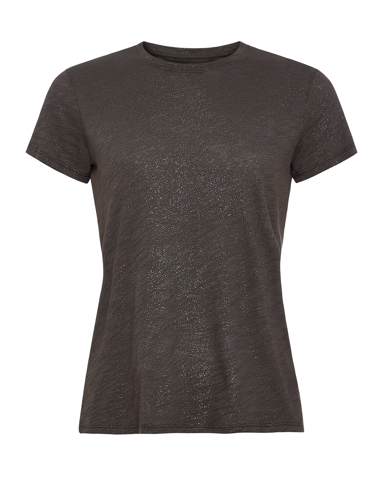 Slub Jersey Schoolboy Crew Neck Tee - Coal - Silver