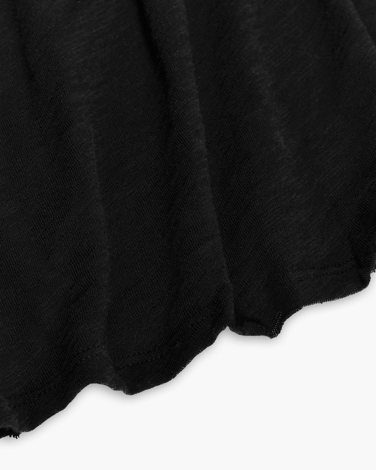Slub Jersey Long Sleeve V-Neck Tee - Black
