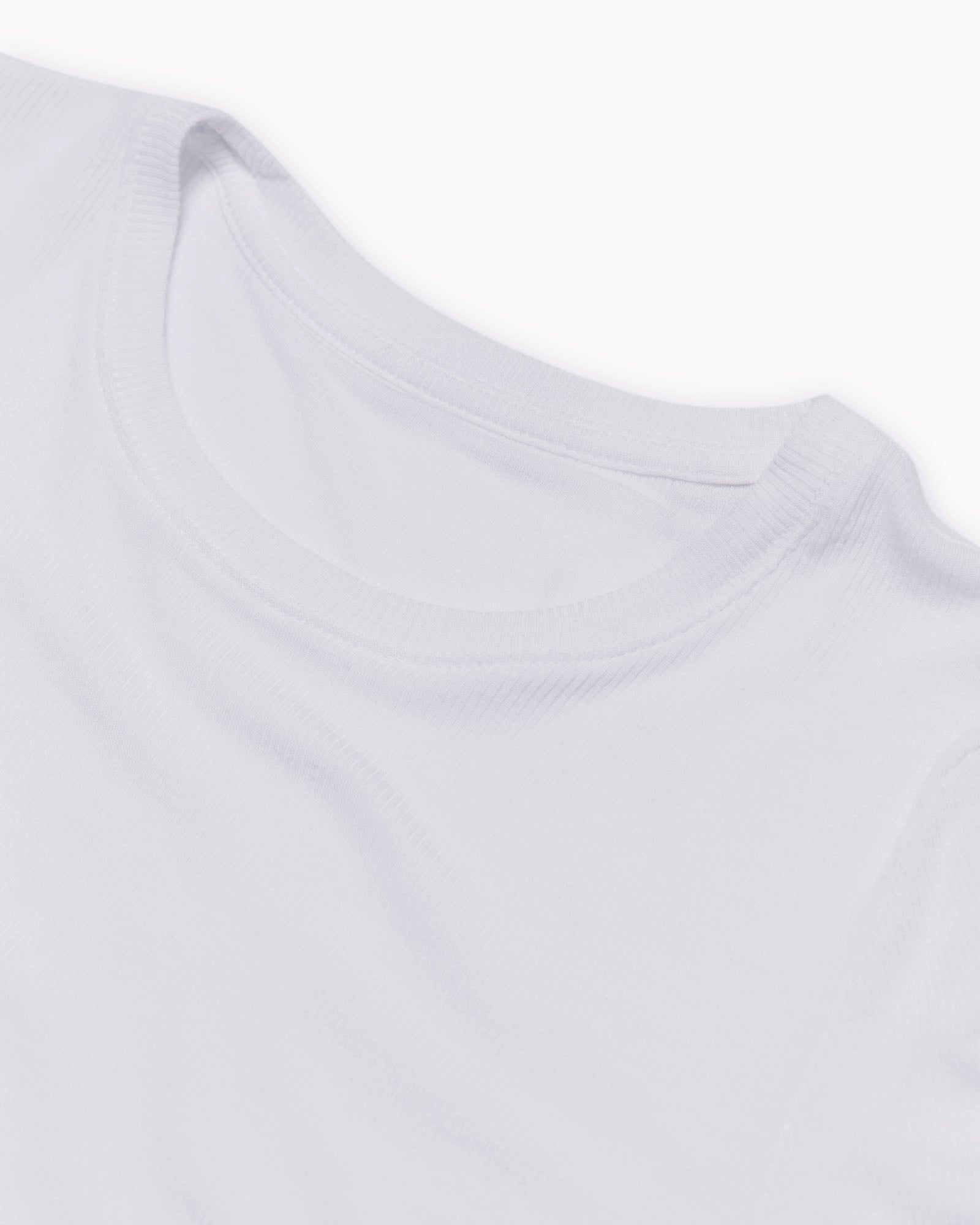 Modal Rib Short Sleeve Crew Neck Tee - White