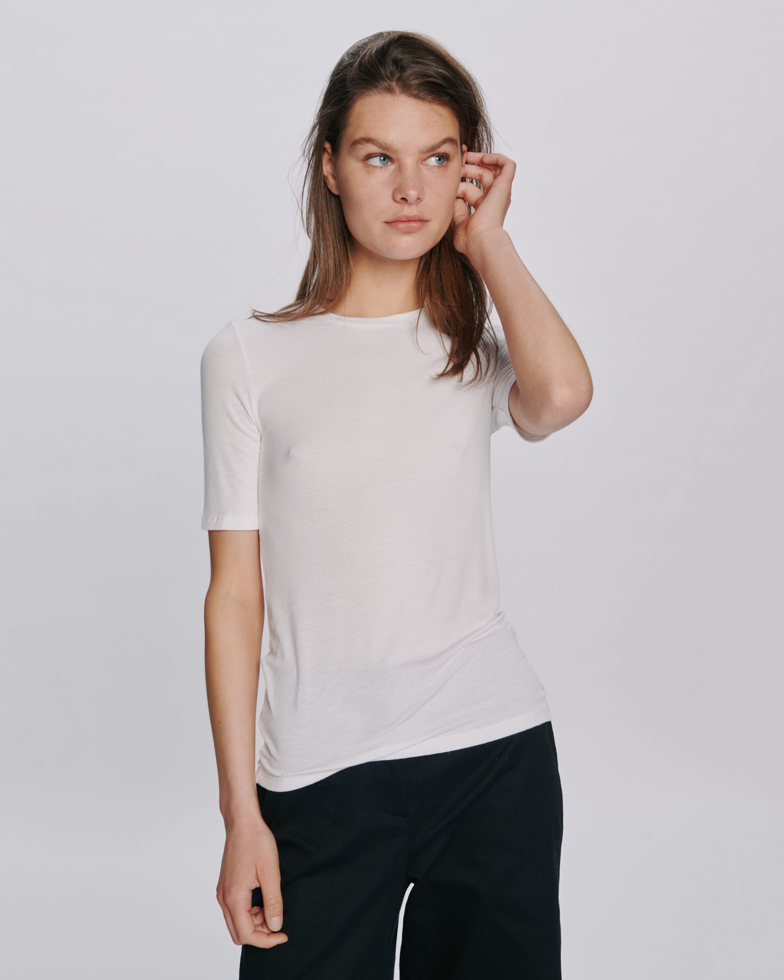 ATM Anthony Thomas Melillo Women's Modal Rib Short Sleeve Crew