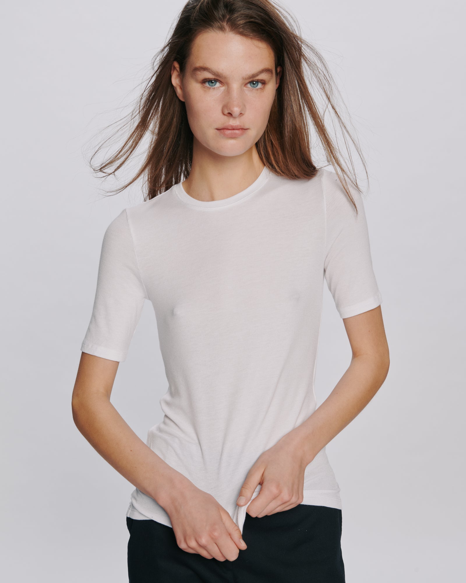 ATM Anthony Thomas Melillo Women's Modal Rib Short Sleeve Crew