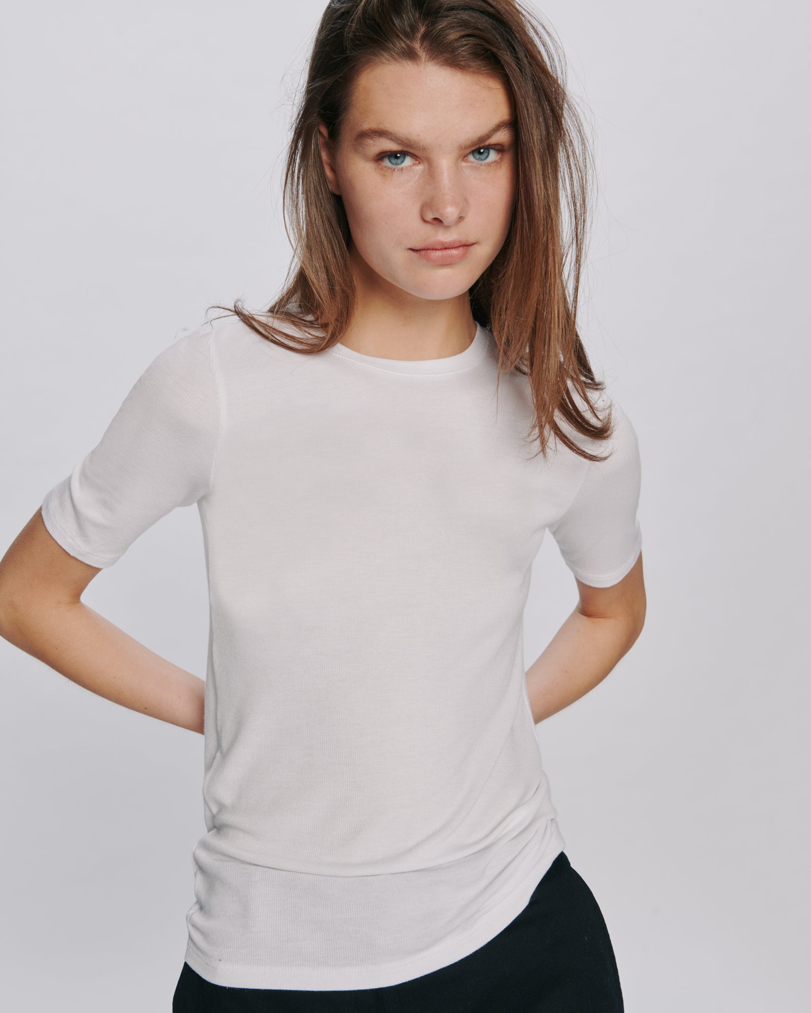 ATM Anthony Thomas Melillo Women's Modal Rib Short Sleeve Crew