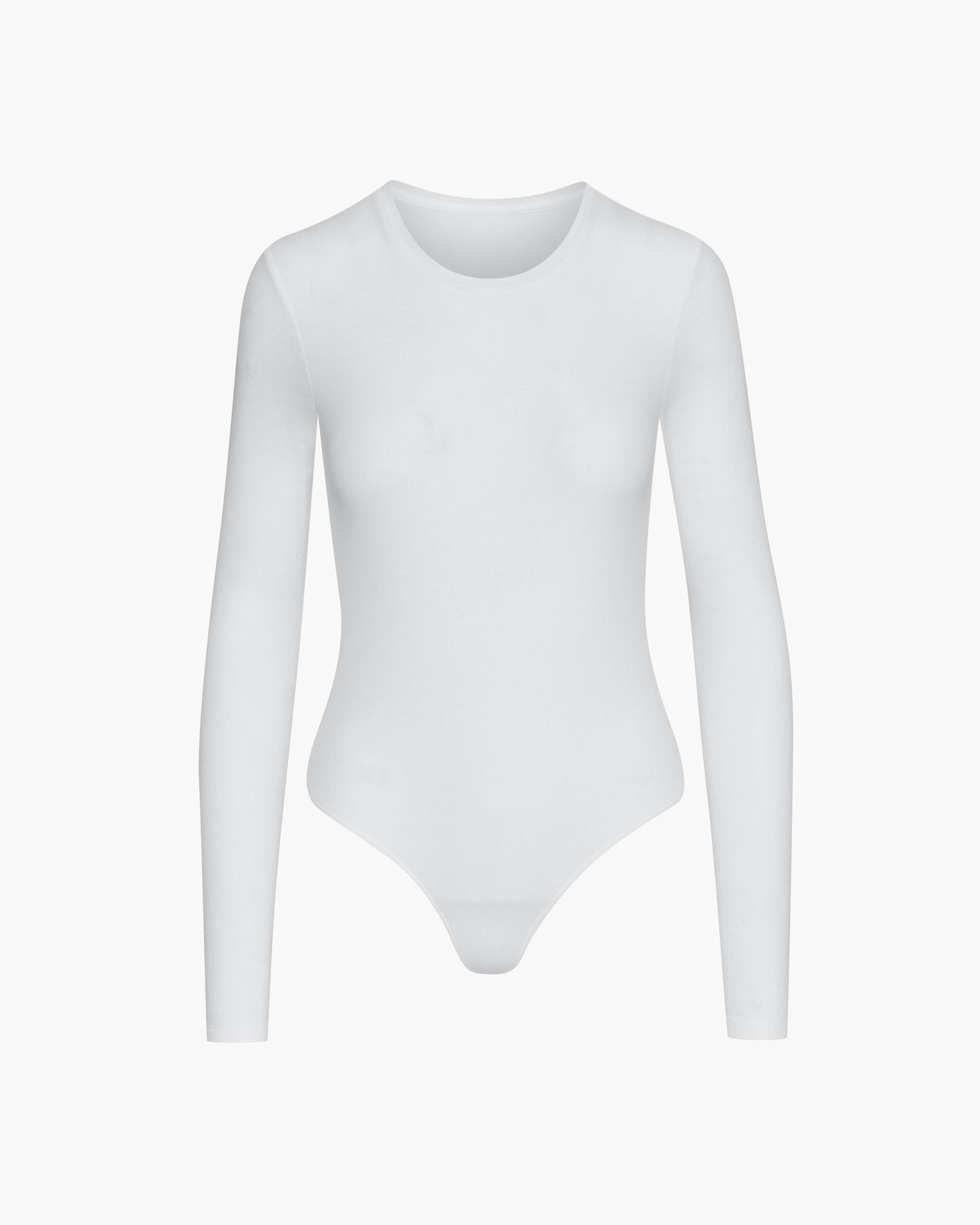 Modal Rib Long Sleeve Bodysuit - White