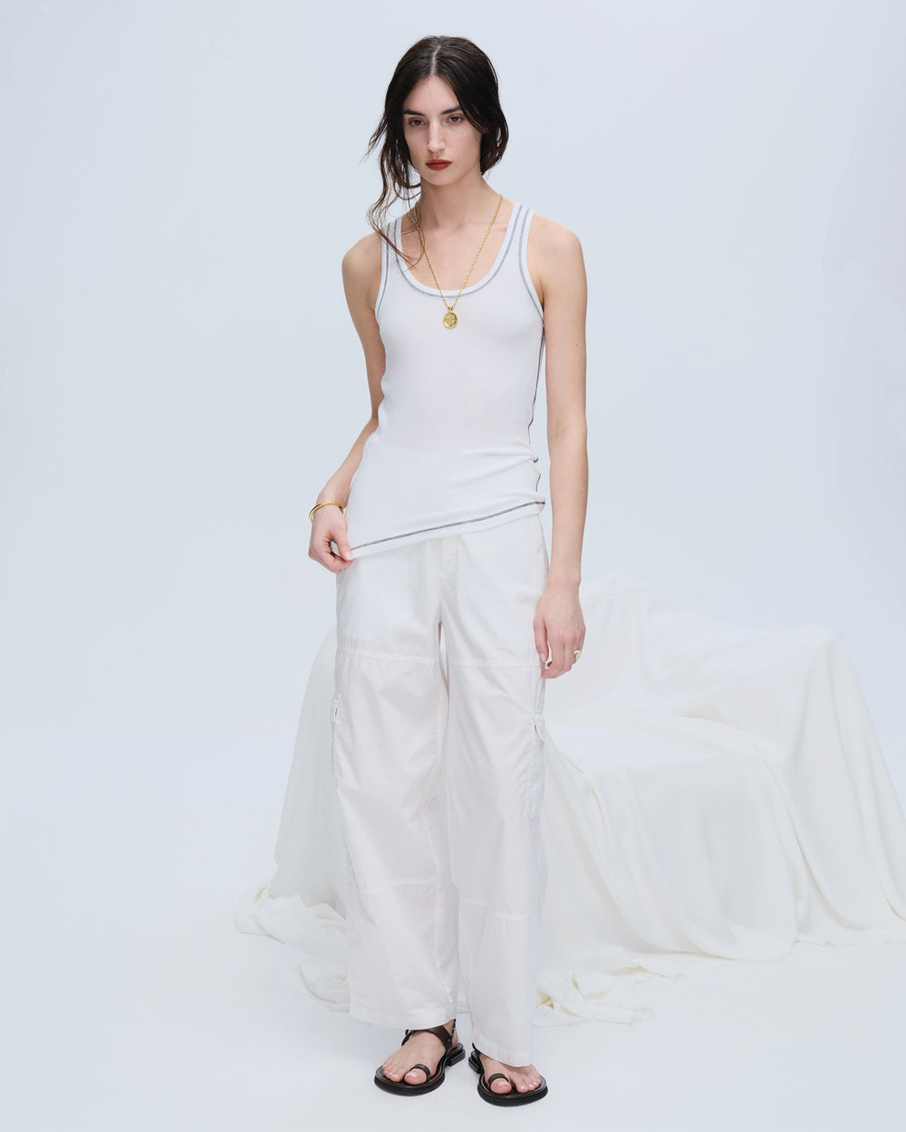 Modal Rib Boy Tank - White-Black