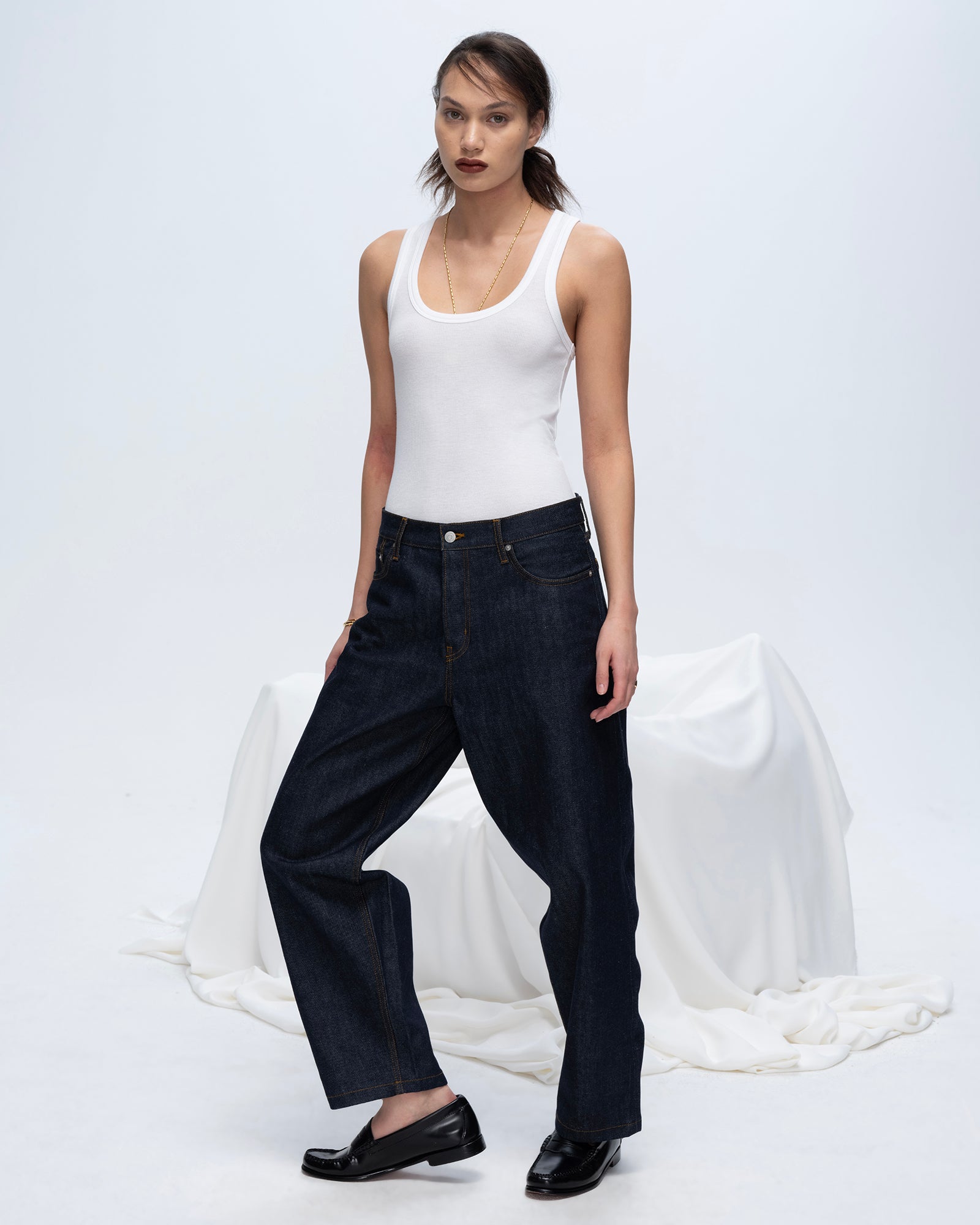 Modal Rib Boy Tank - White