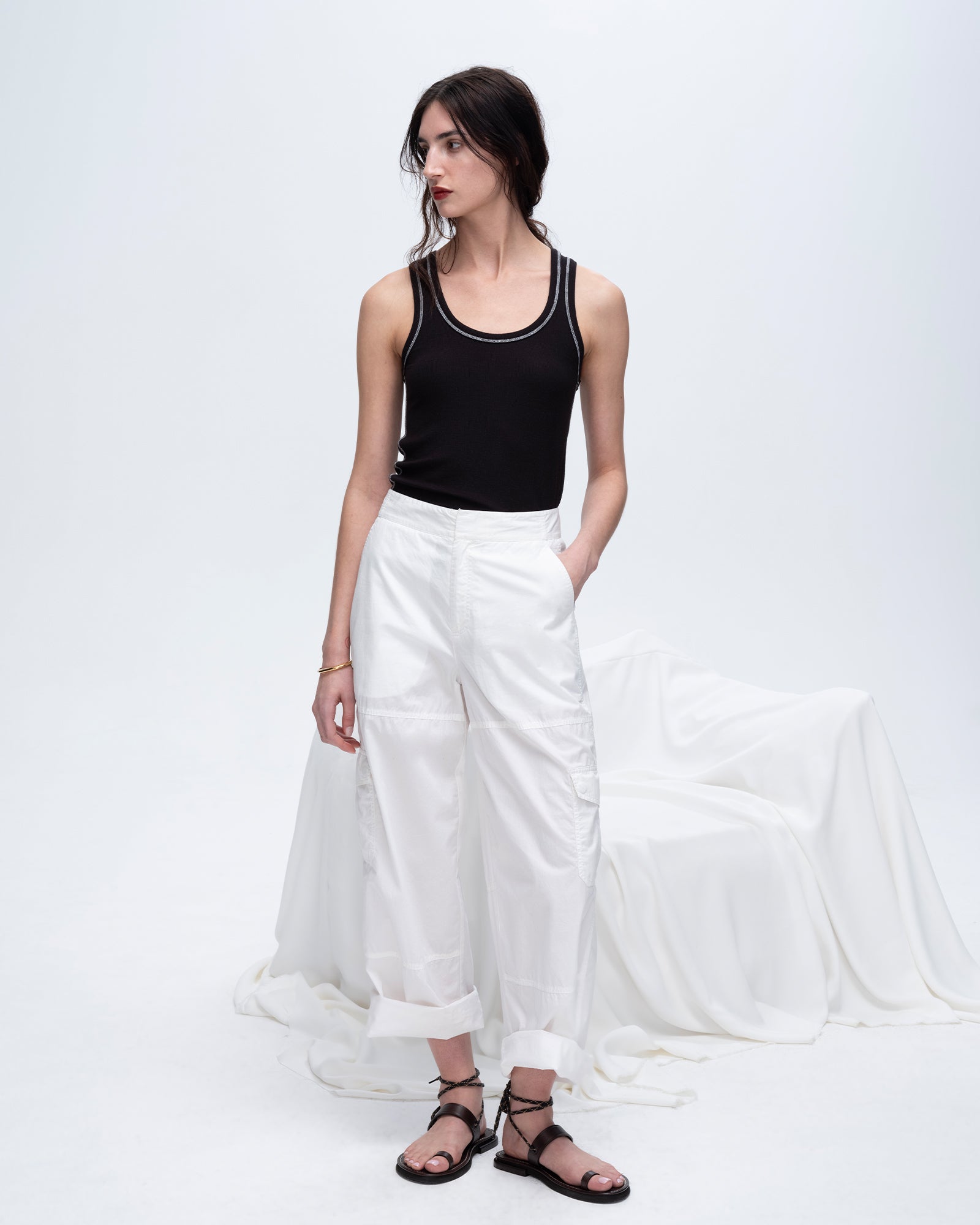 Modal Rib Boy Tank - Black-White