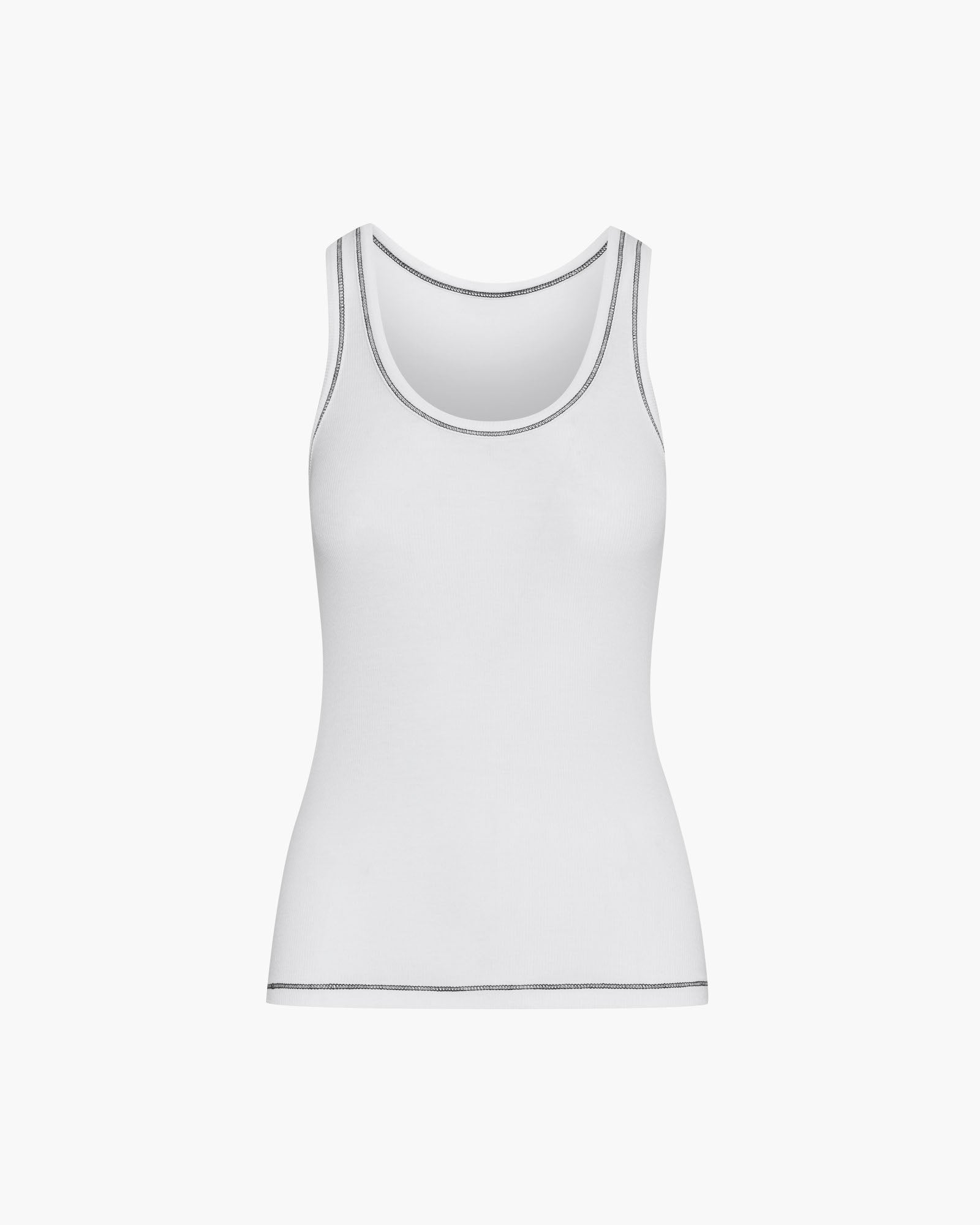 Modal Rib Boy Tank - White-Black – ATM Anthony Thomas Melillo