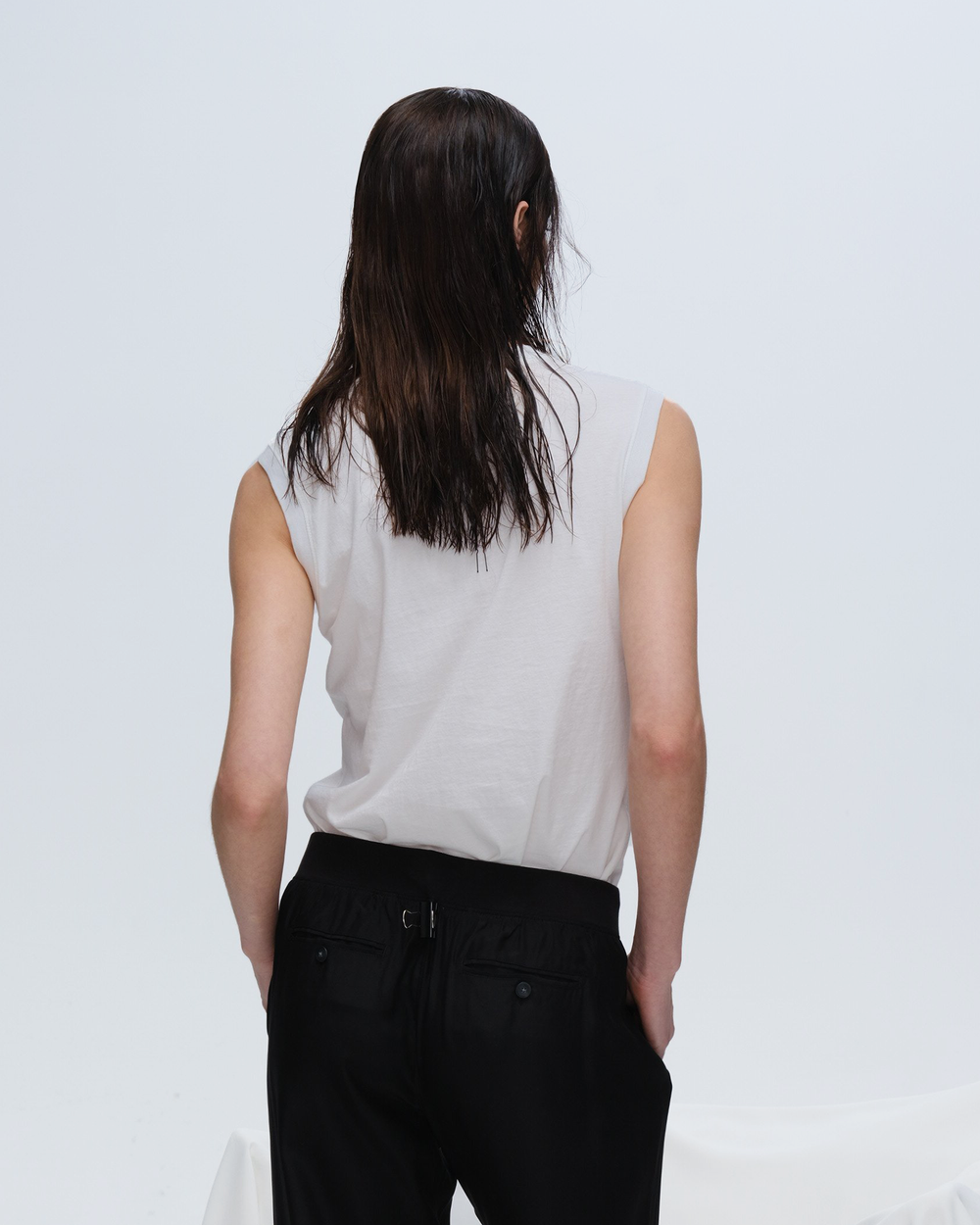 Classic Jersey Sleeveless Boy Tee - White
