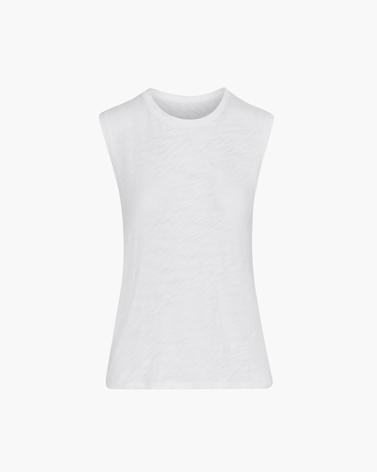 Slub Jersey Sleeveless Schoolboy Tee - White