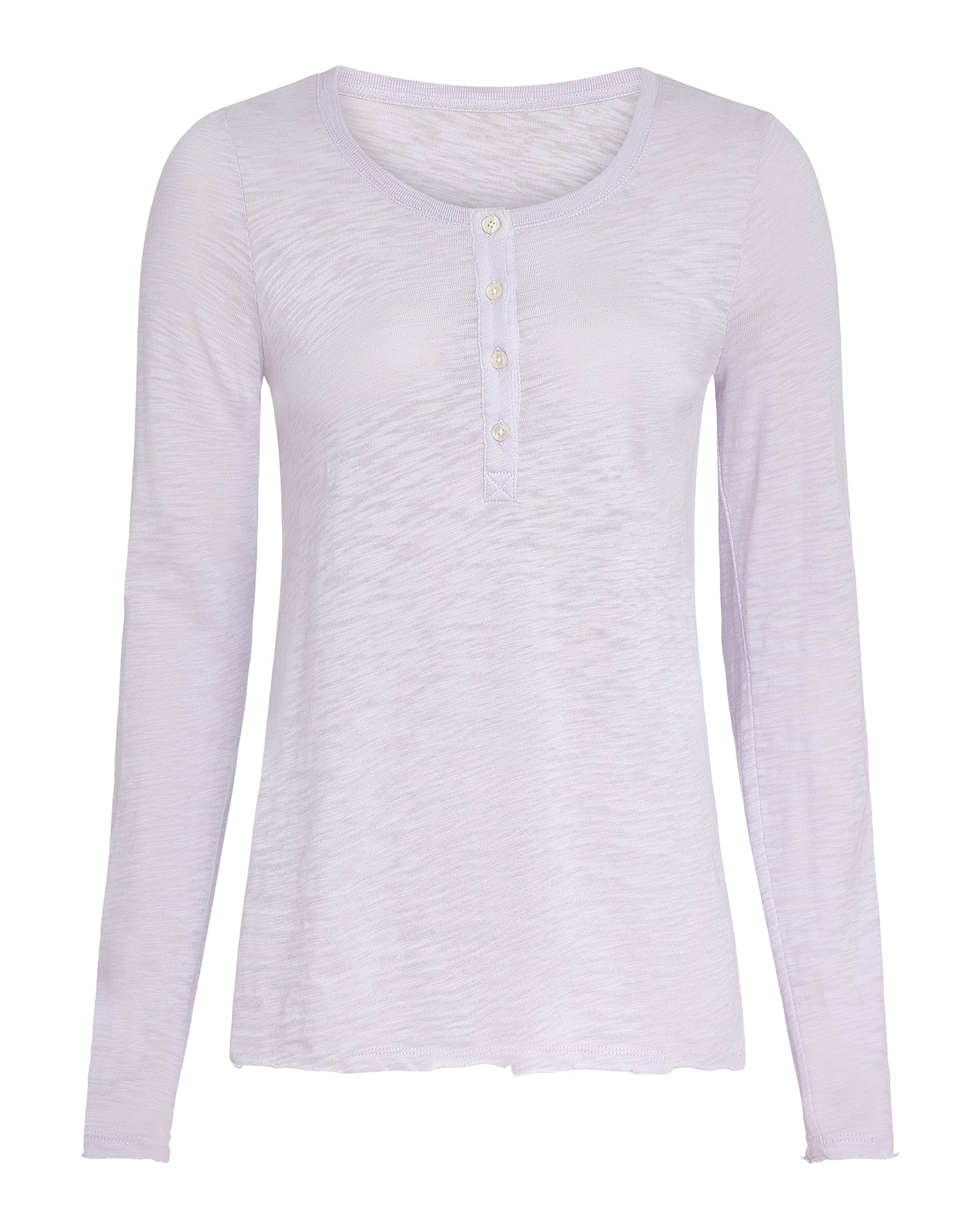 Slub Jersey Destroyed Wash Henley - Faded Lavender