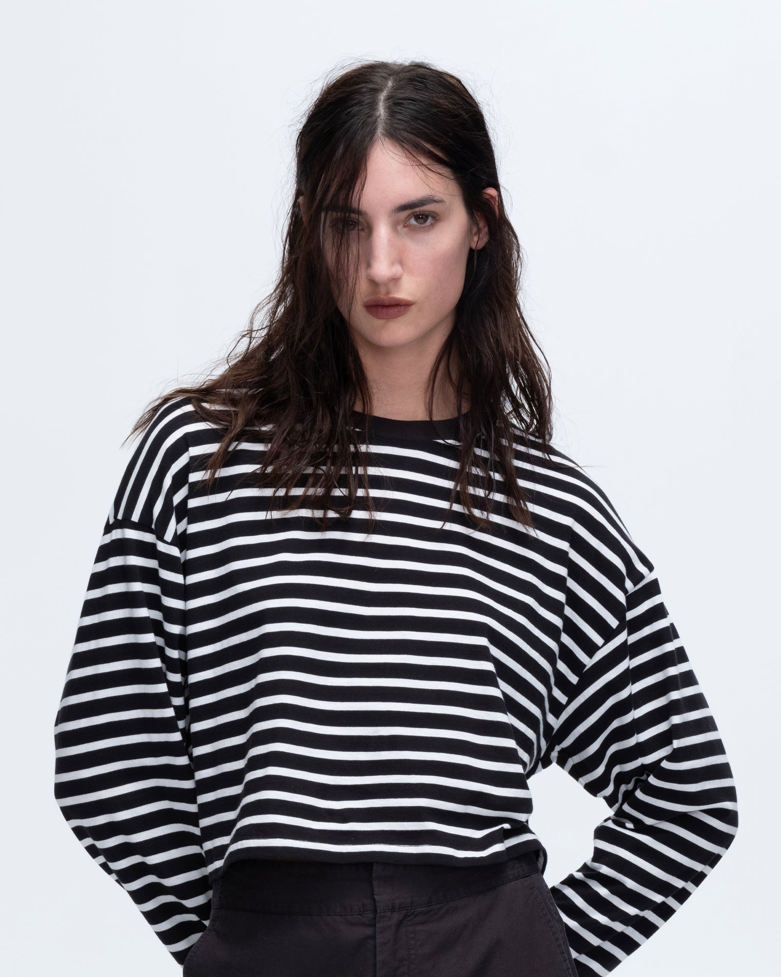 ATM Anthony Thomas Melillo Women's Stripe Classic Jersey Long