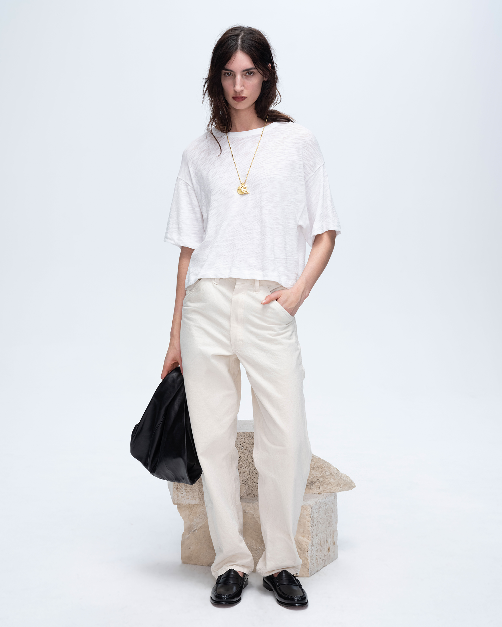 Slub Jersey Crew Neck Tee - White