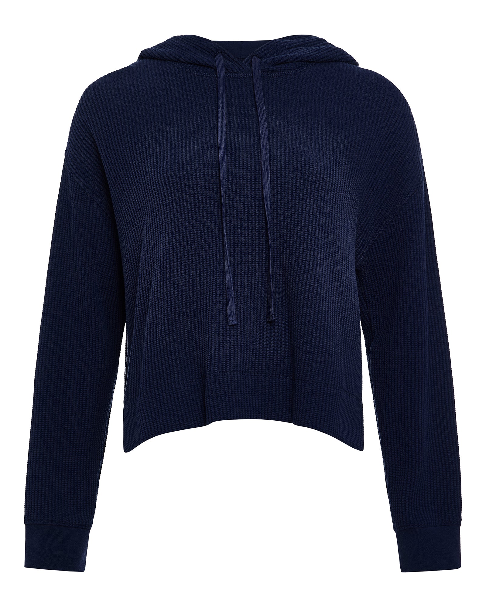 Cotton Waffle Pullover Hoodie - Midnight