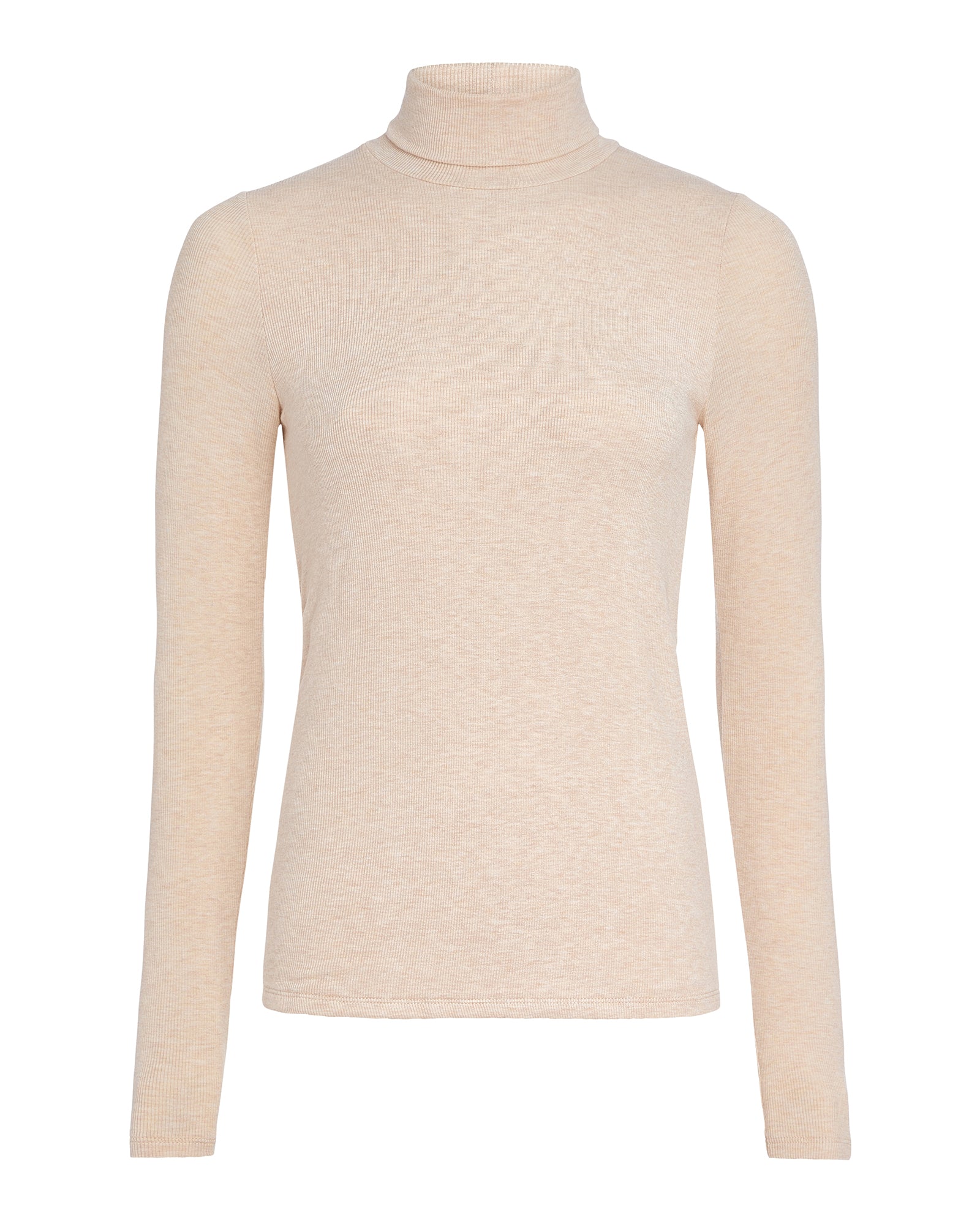 Modal Rib Turtle Neck - Heather Soft Wheat