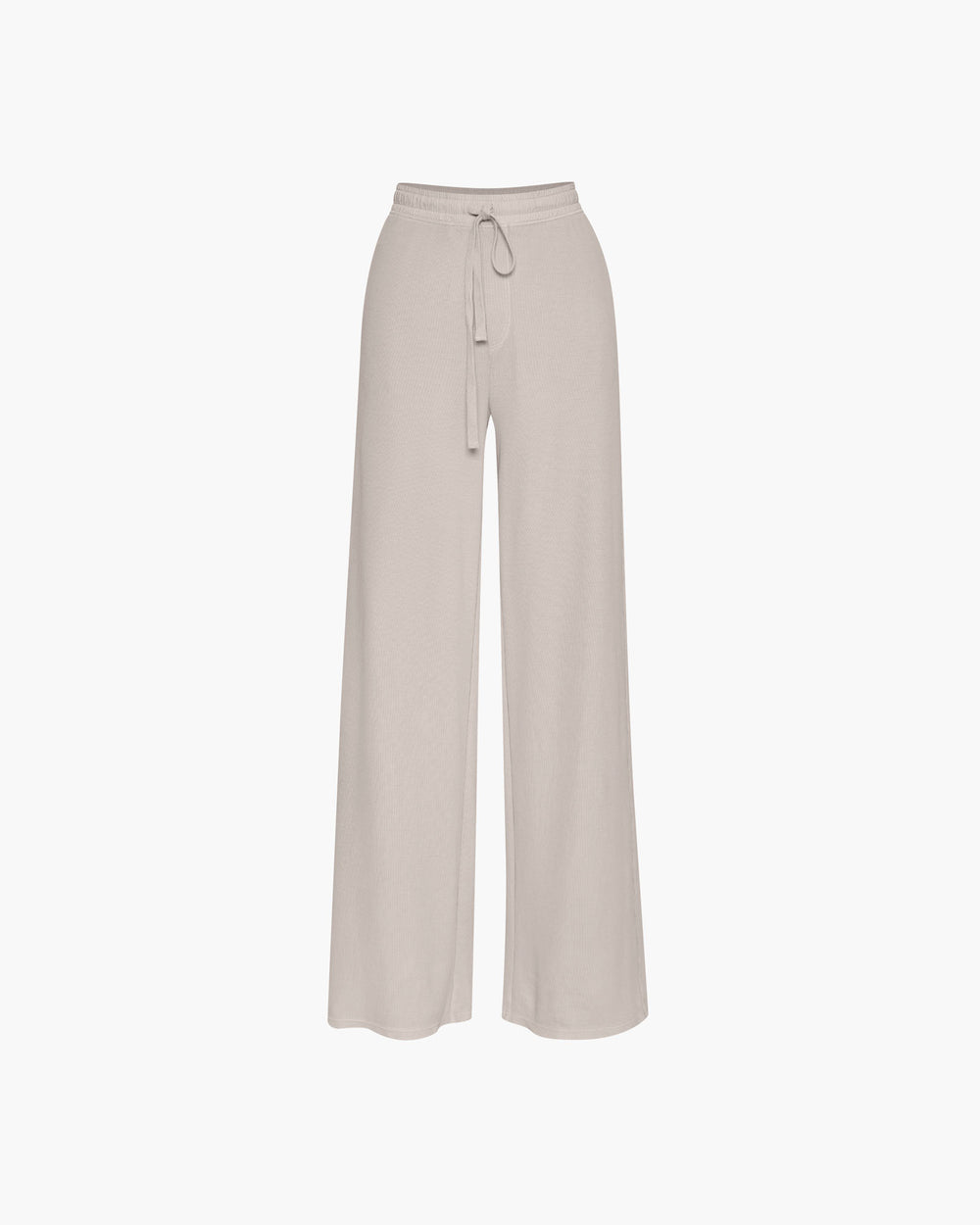 Pique Mixed Media Wide Leg Pants - Sandy Beige
