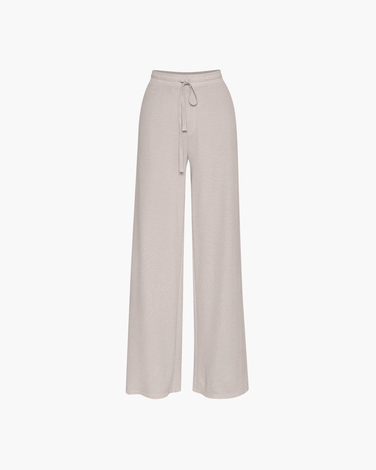 Pique Mixed Media Wide Leg Pants - Sandy Beige