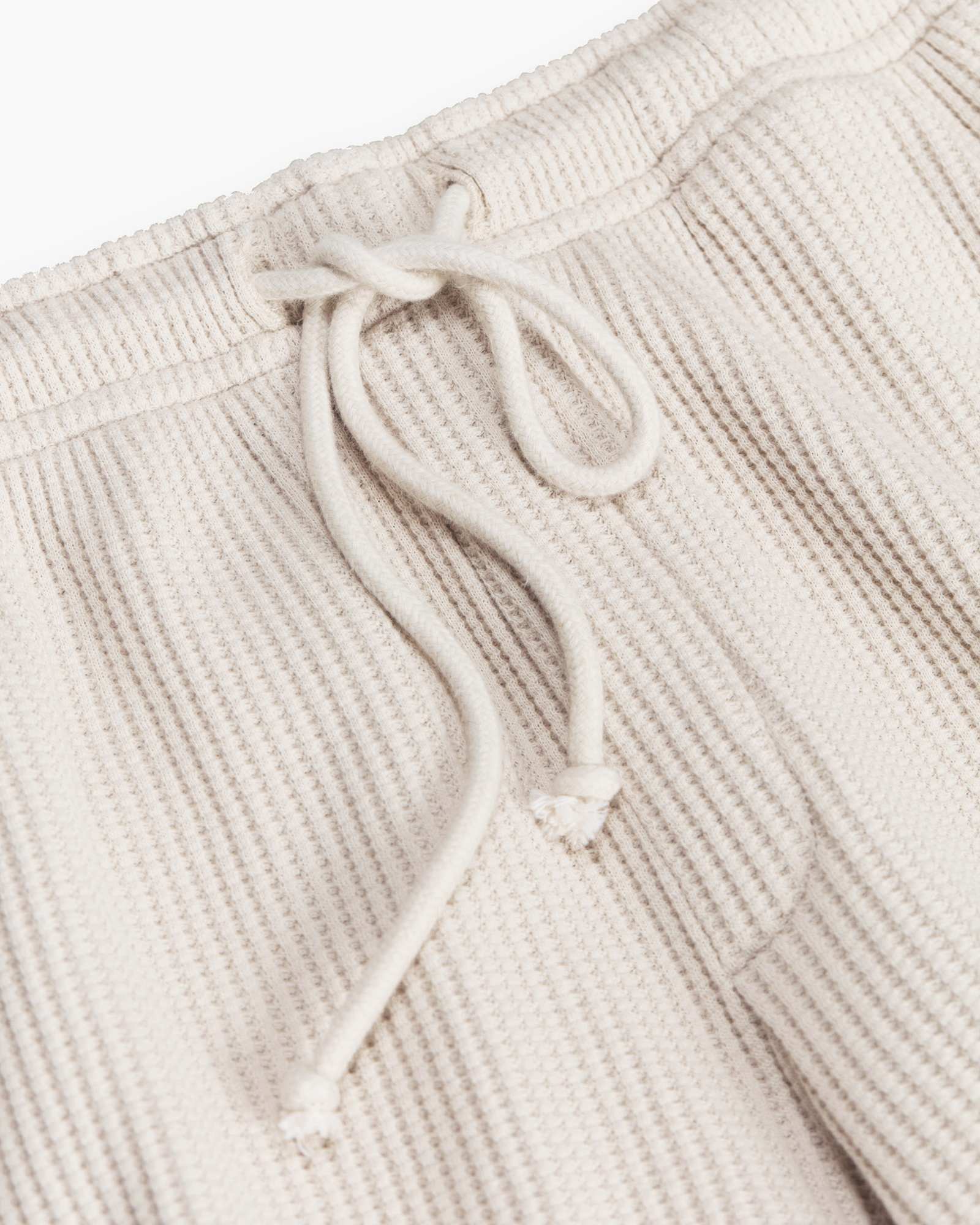 Slub Jersey Waffle Pull on Shorts - Soft Beige