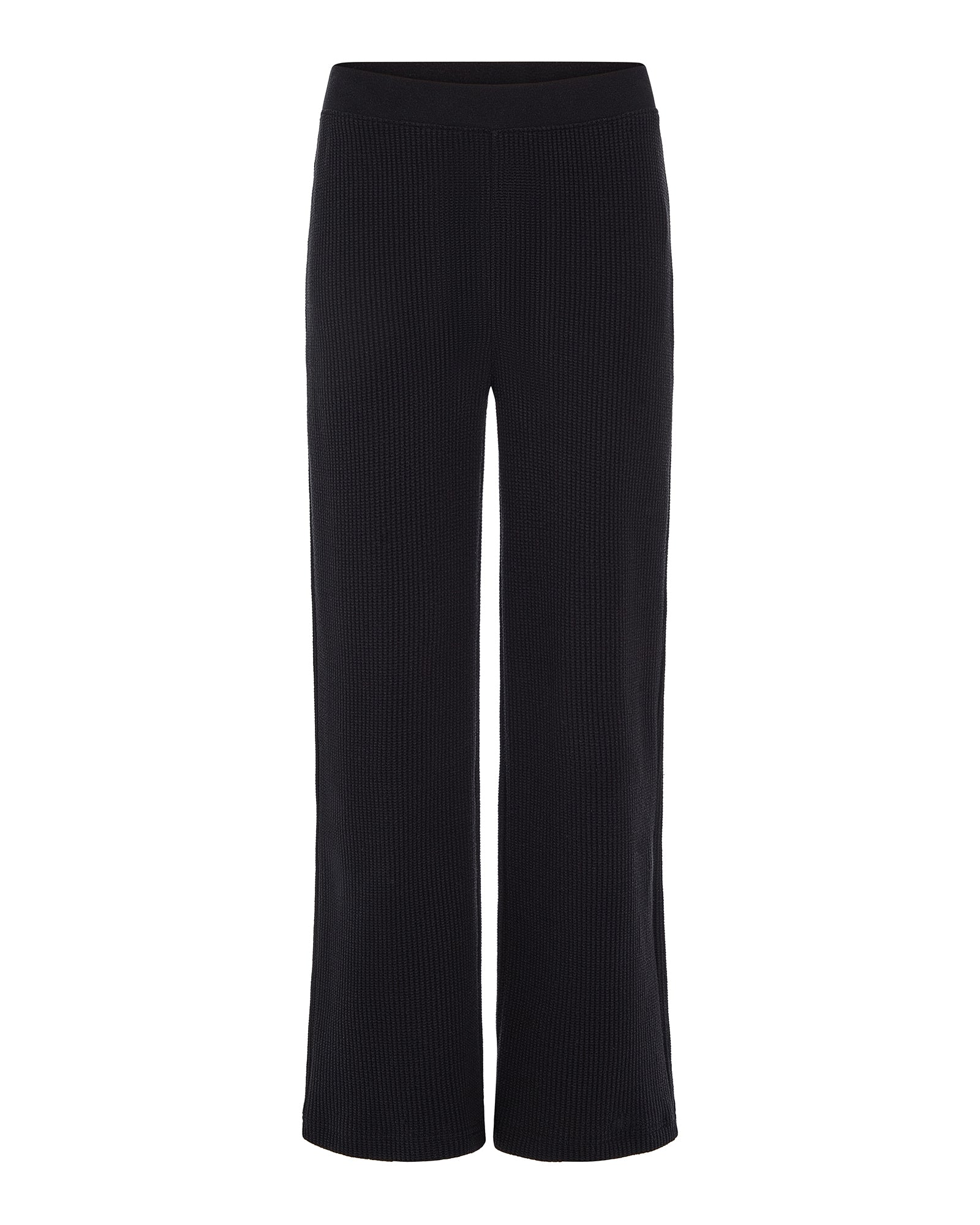 Cotton Waffle Pull On Pant - Black