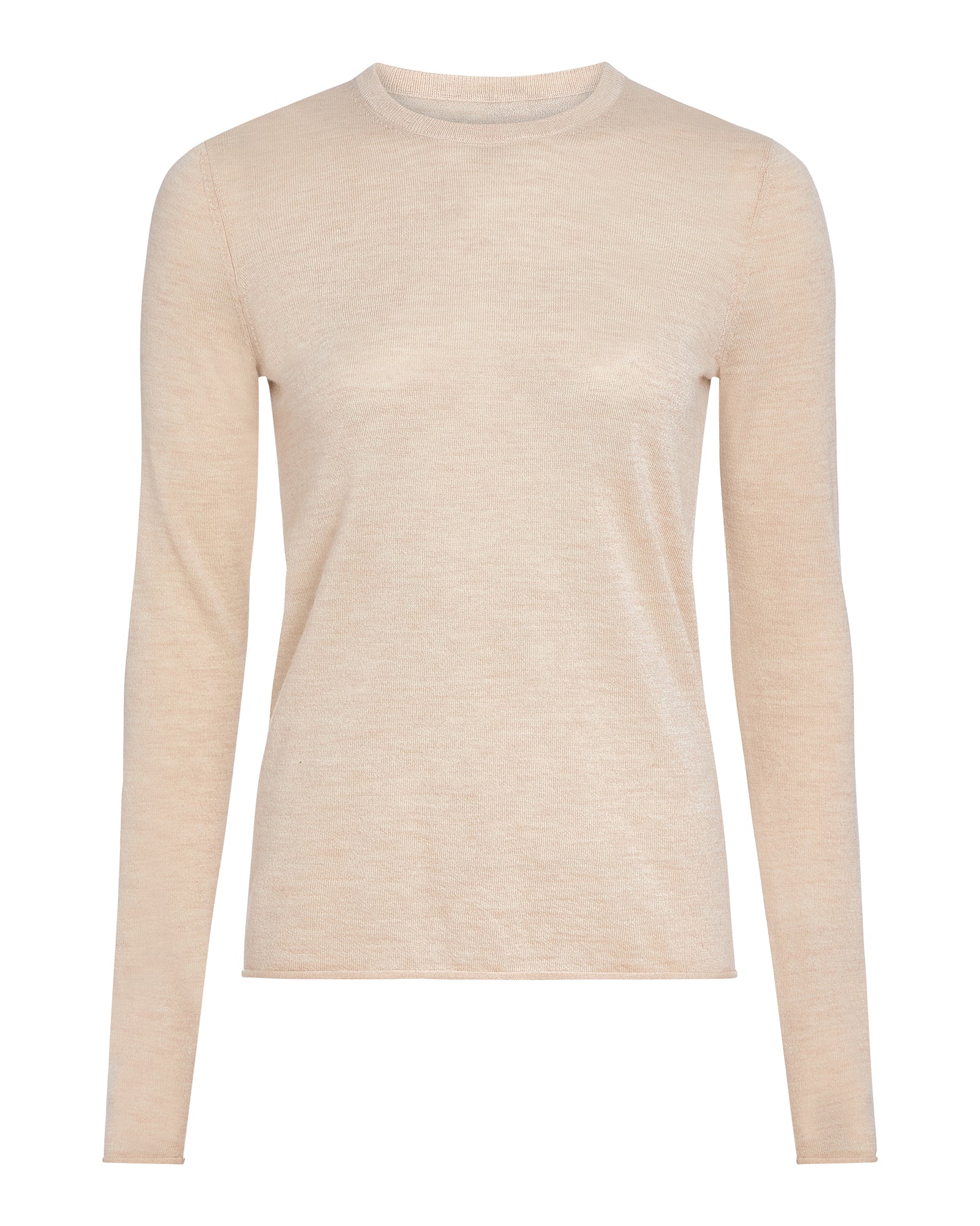 Lightweight Cashmere Crew Neck - Heather Cream