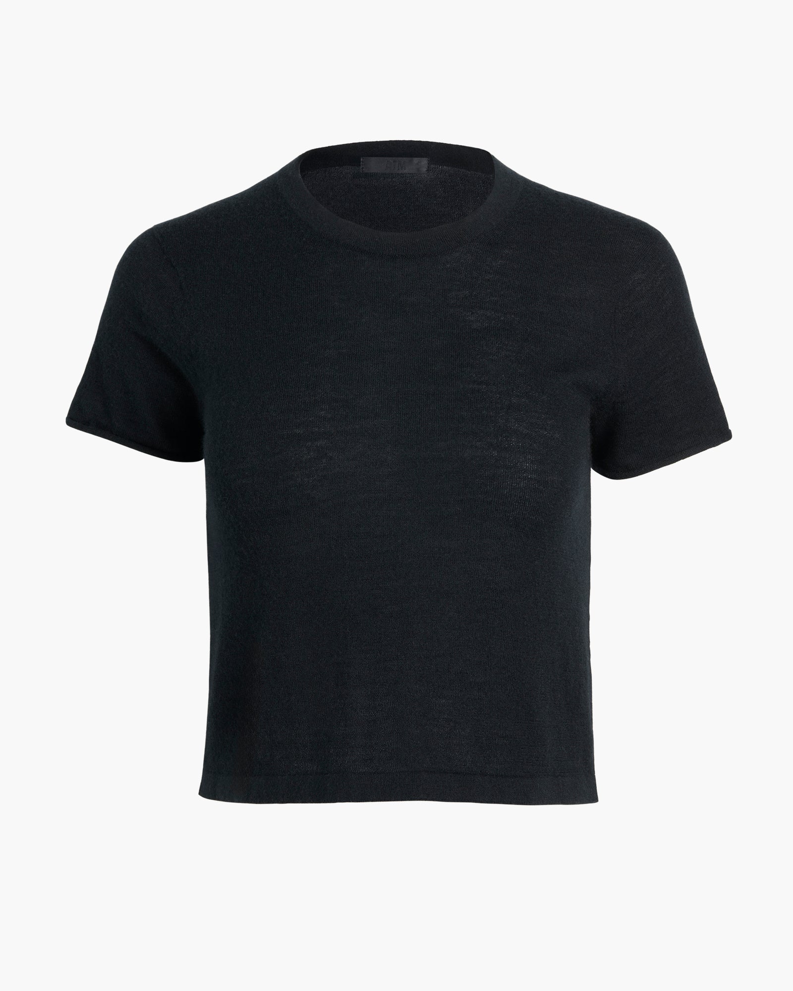 Cashmere School Boy Short Sleeve Sweater - Black