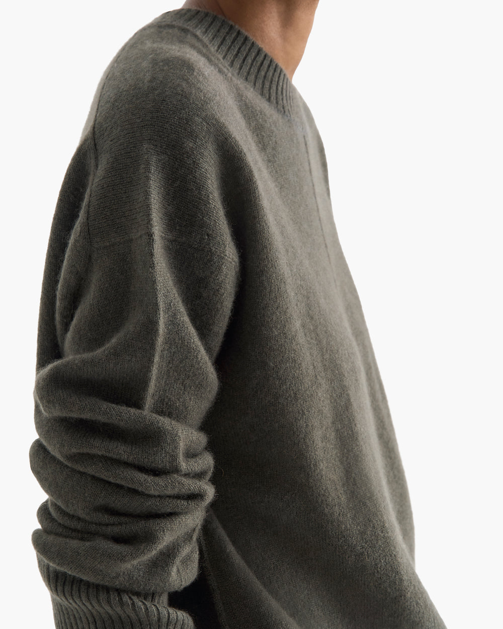 Cashmere Crew Neck Sweater - Fatigue