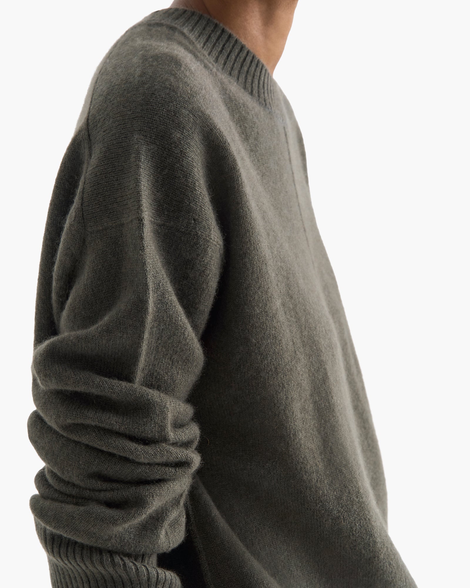 Cashmere Crew Neck Sweater - Fatigue