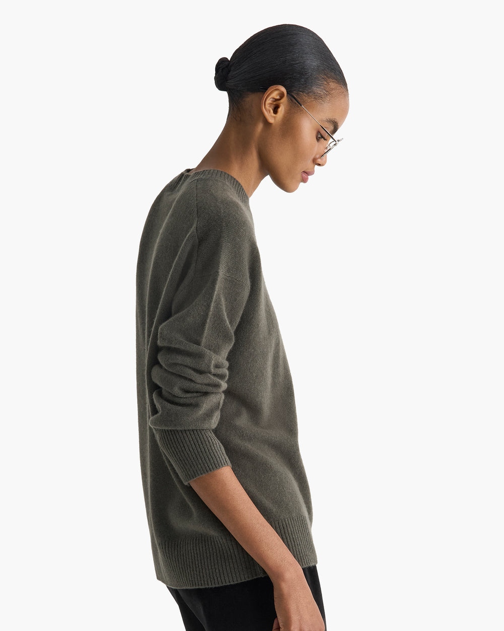 Cashmere Crew Neck Sweater - Fatigue