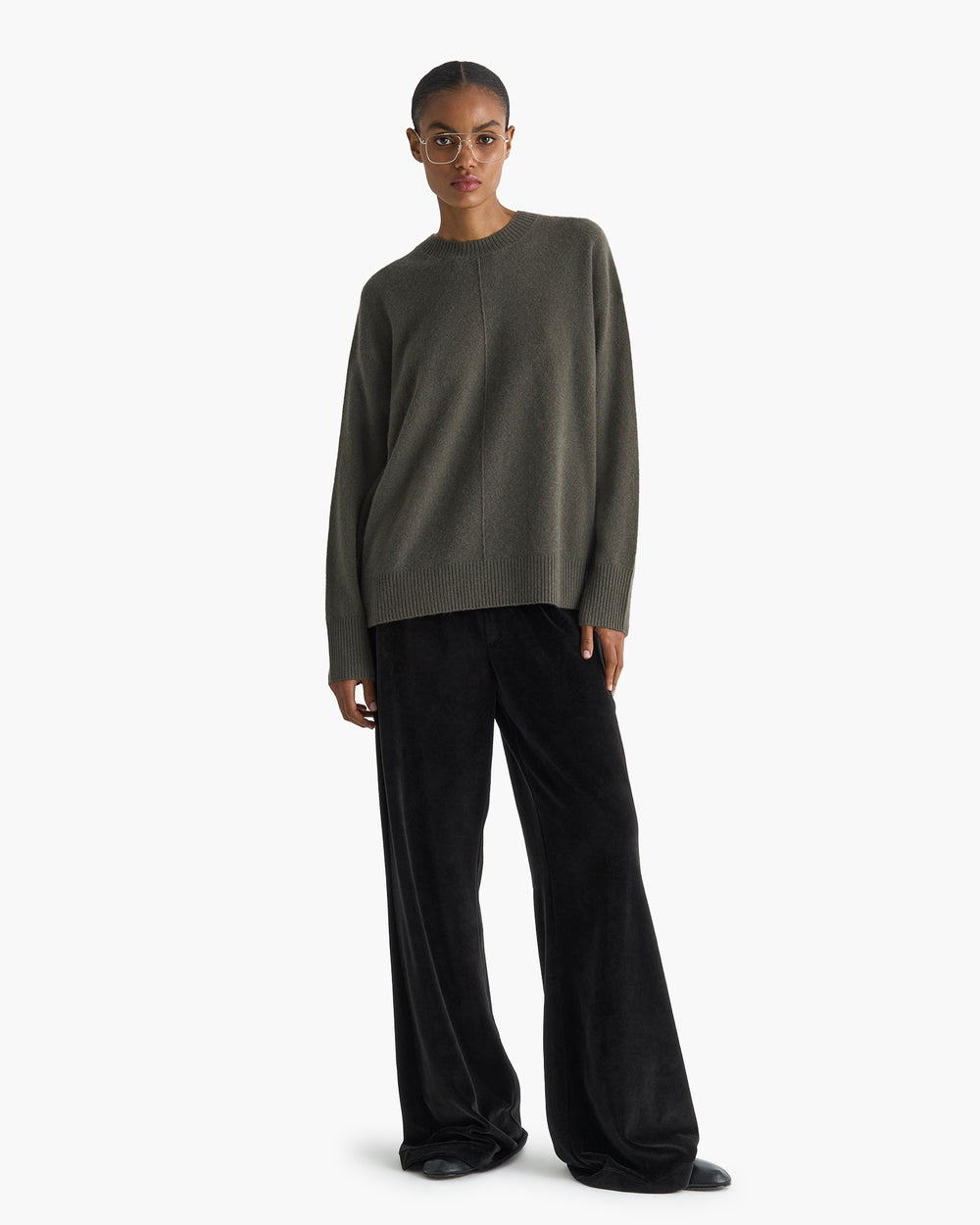 Cashmere Crew Neck Sweater - Fatigue