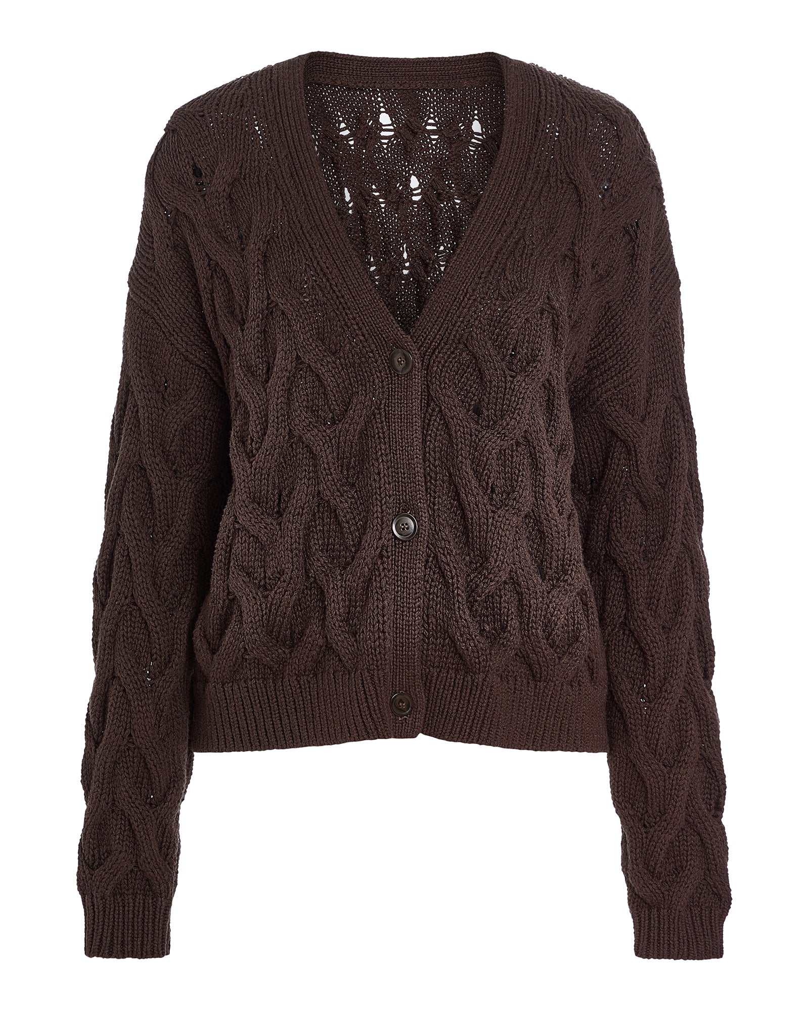 Cotton Cashmere Air Cardigan - Dark Chocolate