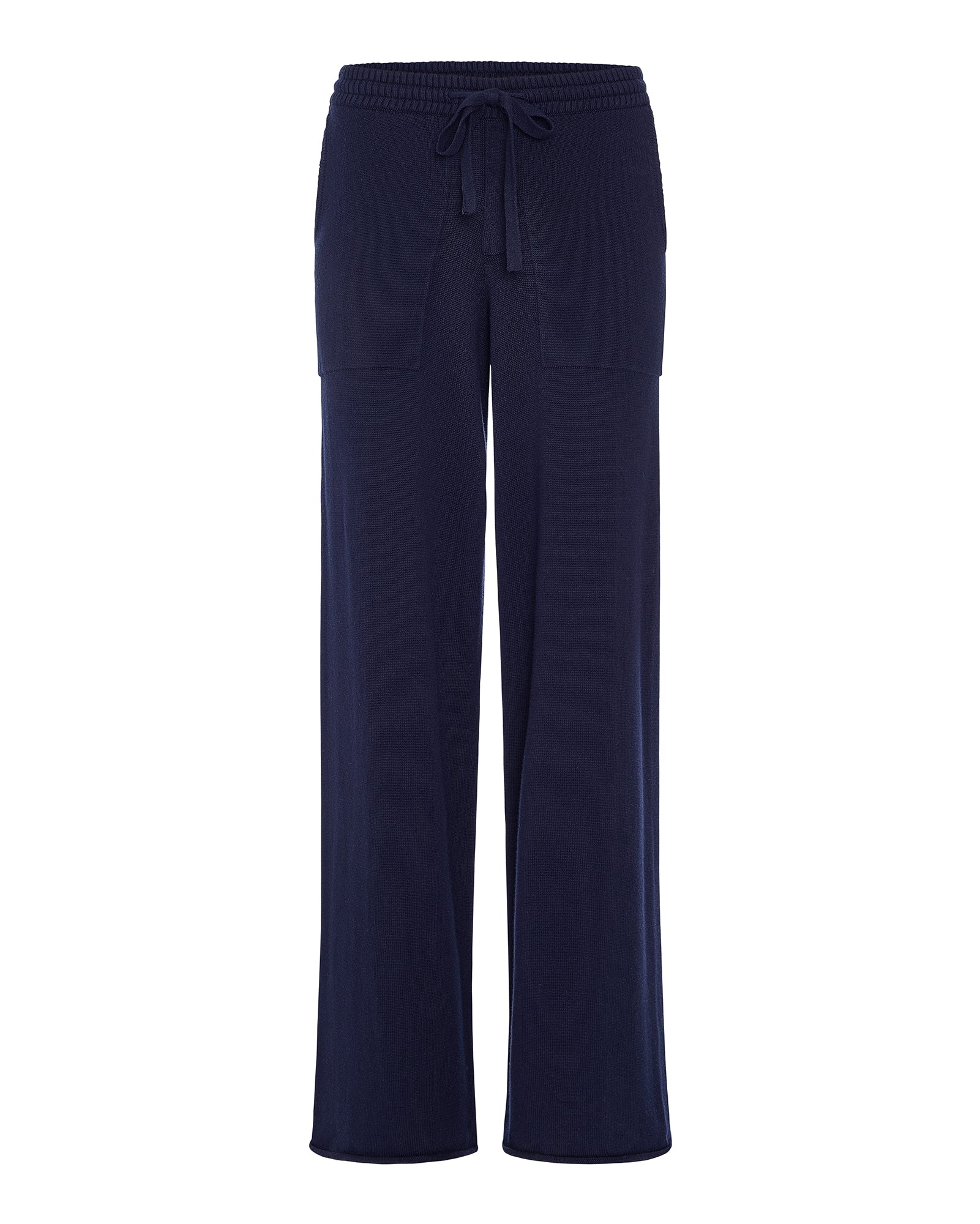 Cotton Cashmere Wide Leg Pull-On Pant - Midnight