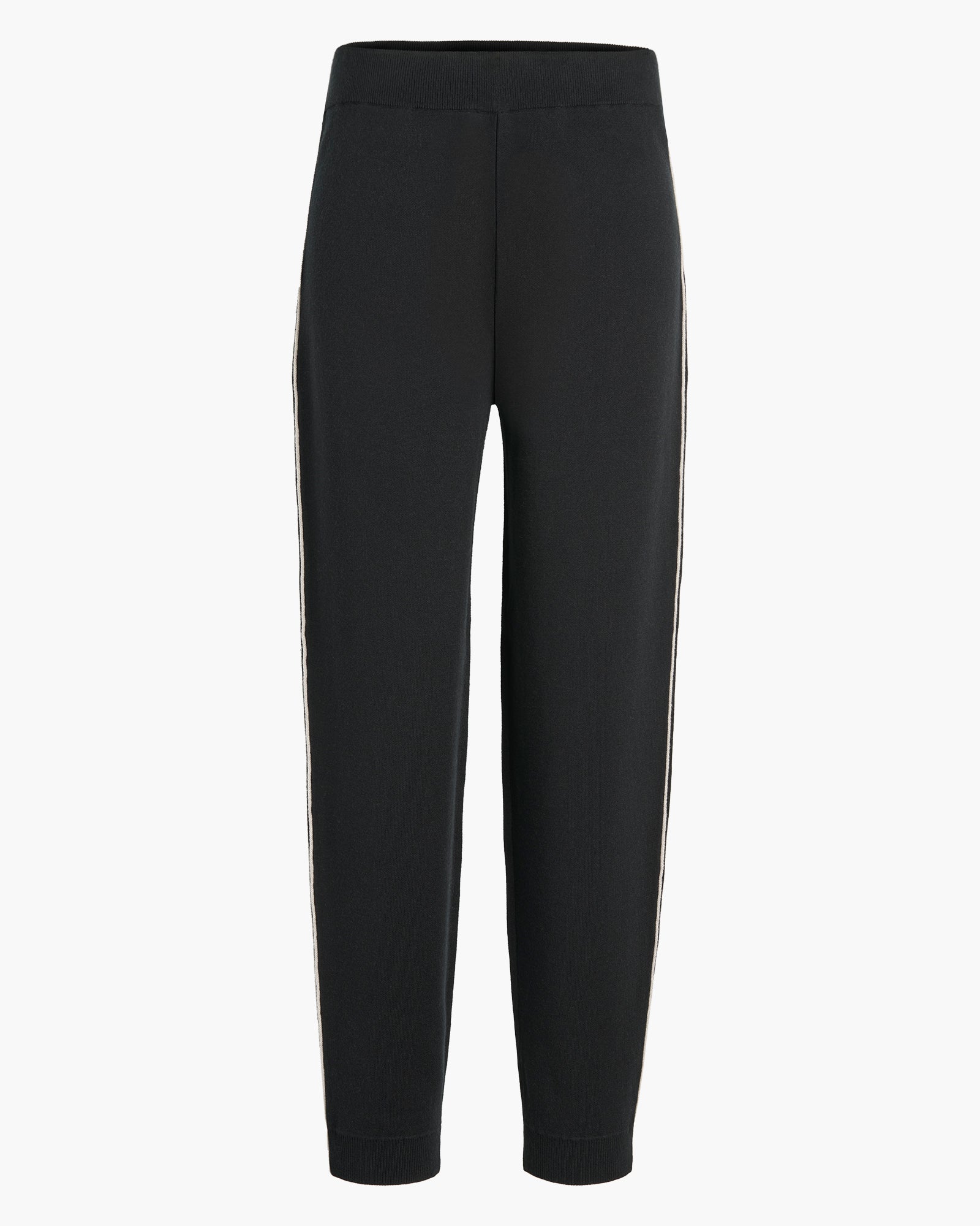 Cotton Cashmere Plaited Sweatpants - Black Silver