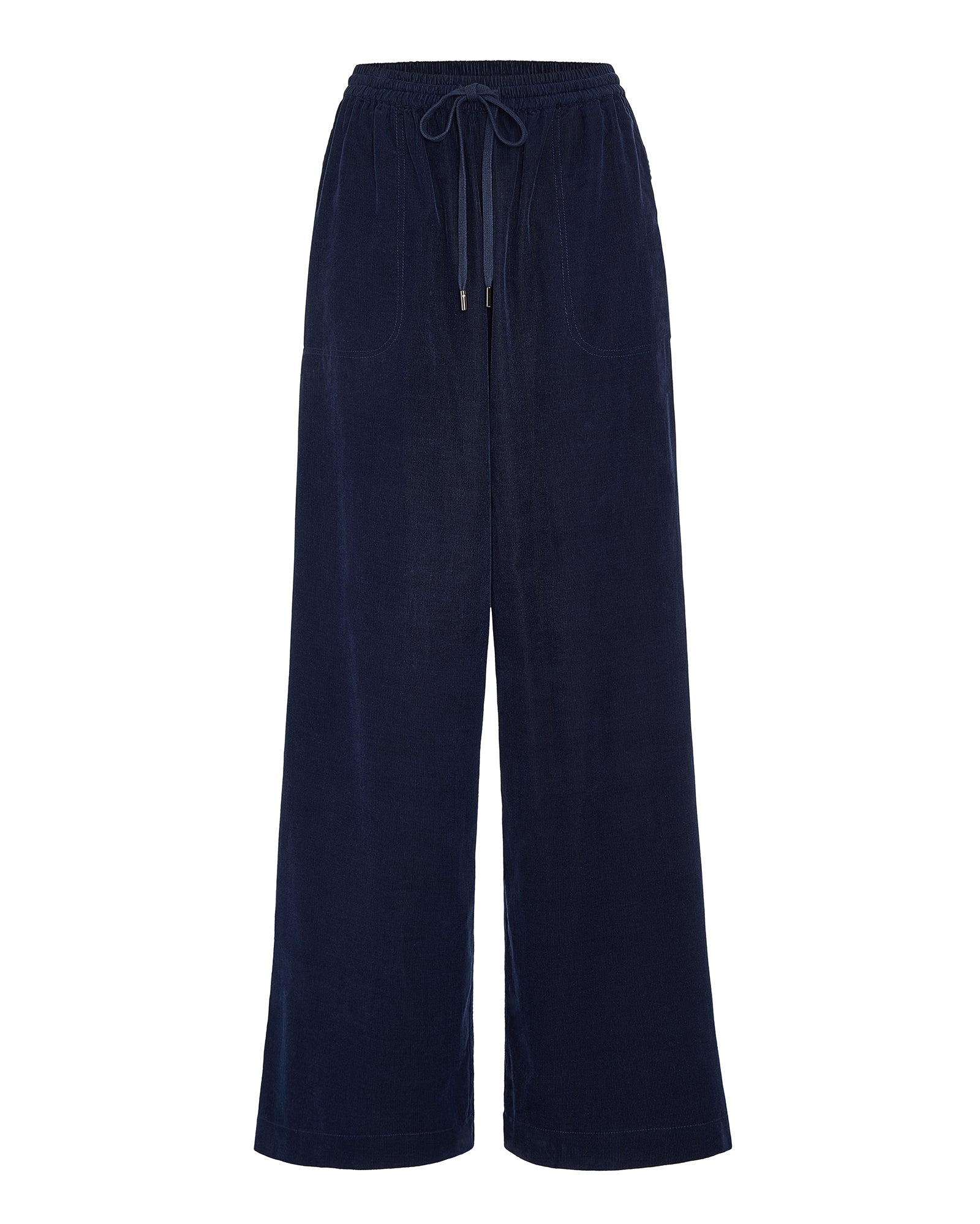 Wide Leg Corduroy Pull On Pant - Midnight
