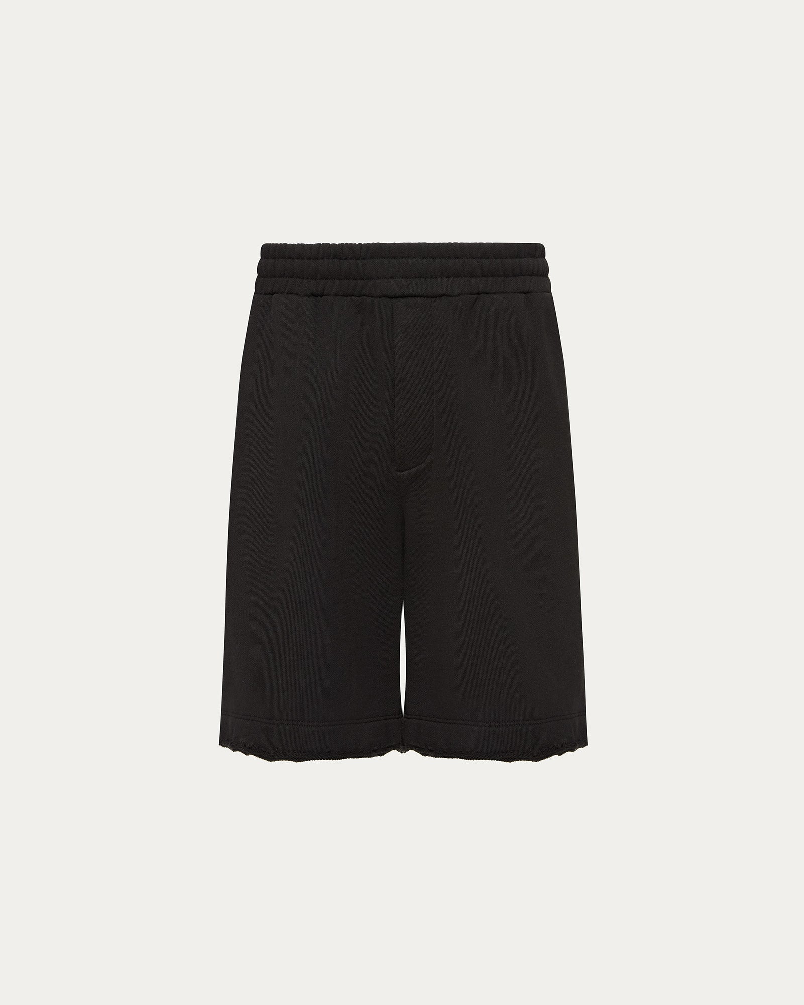 French Terry Pull-On Shorts - Black