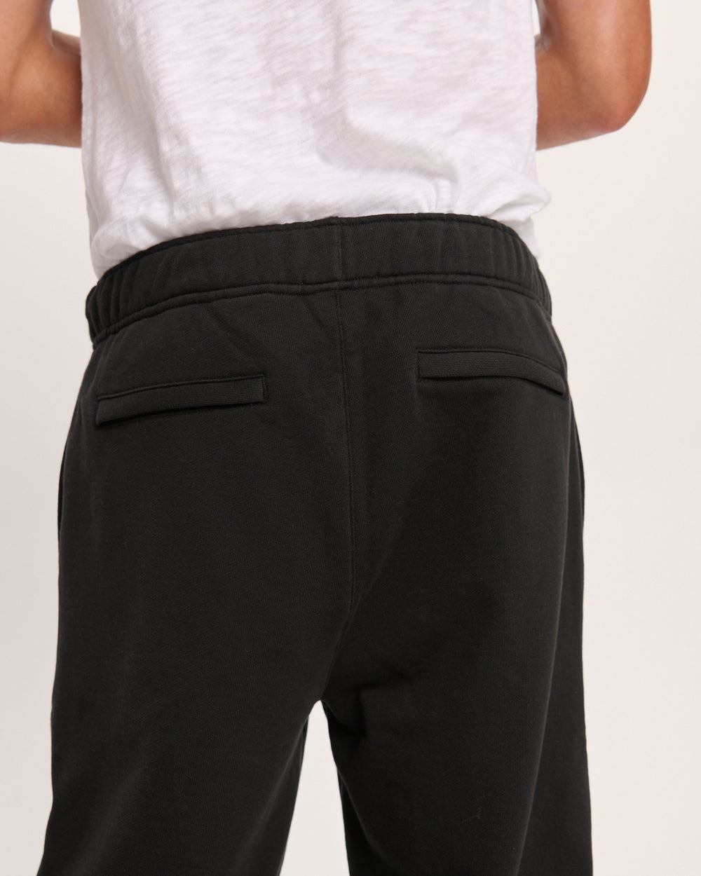 French Terry Straight Leg Sweatpants - Black