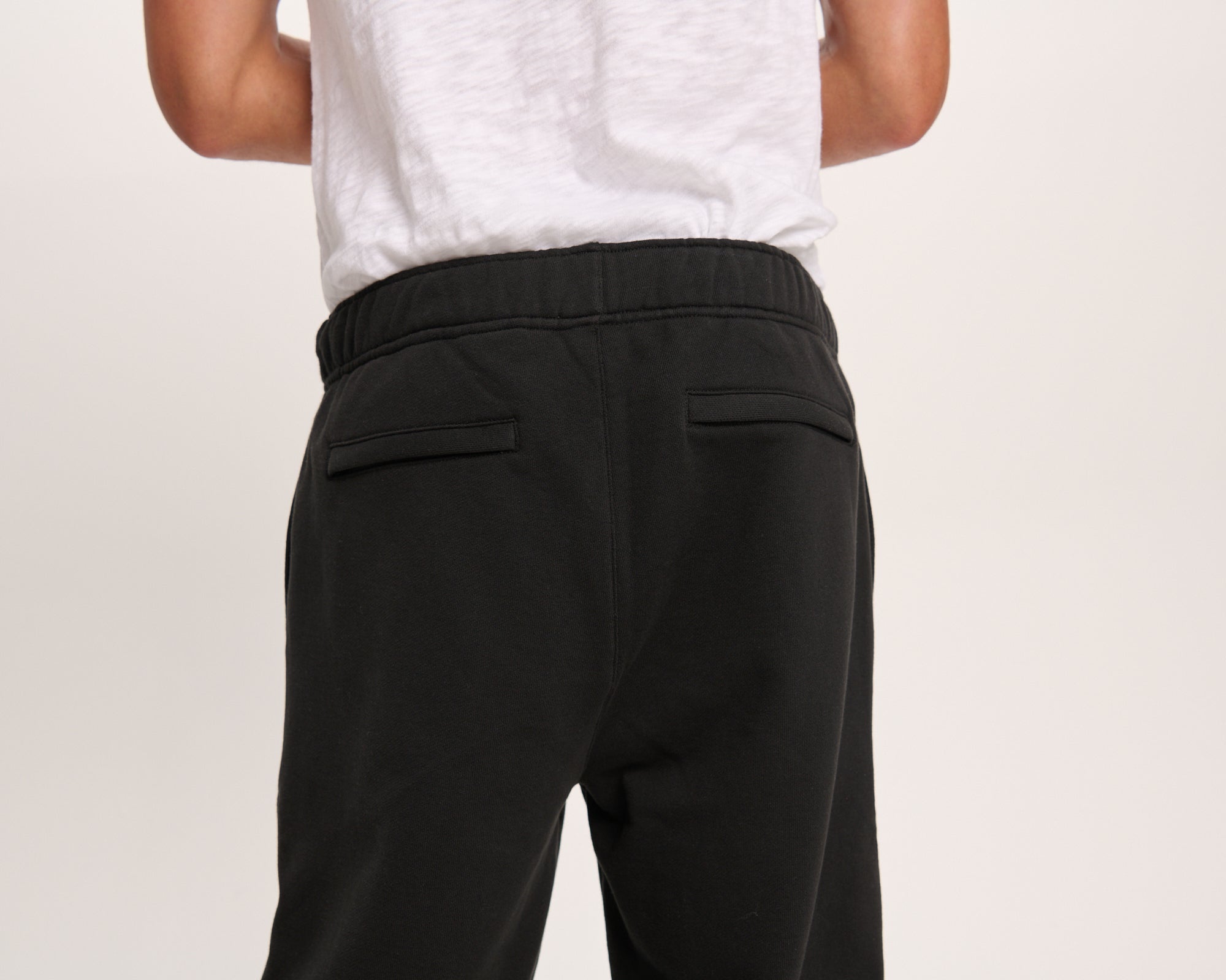 French Terry Straight Leg Sweatpants - Black