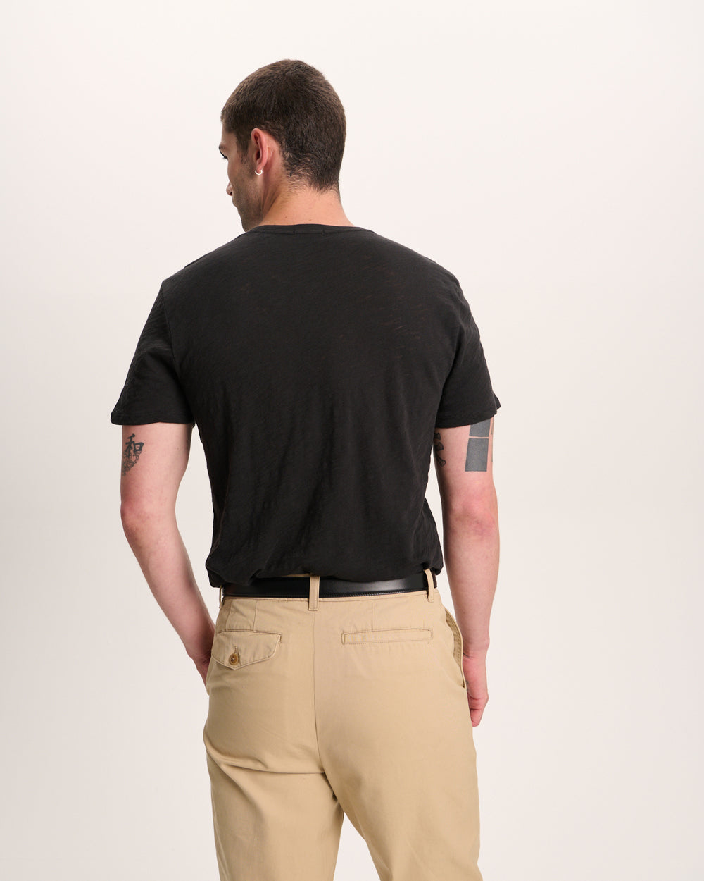 Slub Jersey Crew Neck Tee - Black