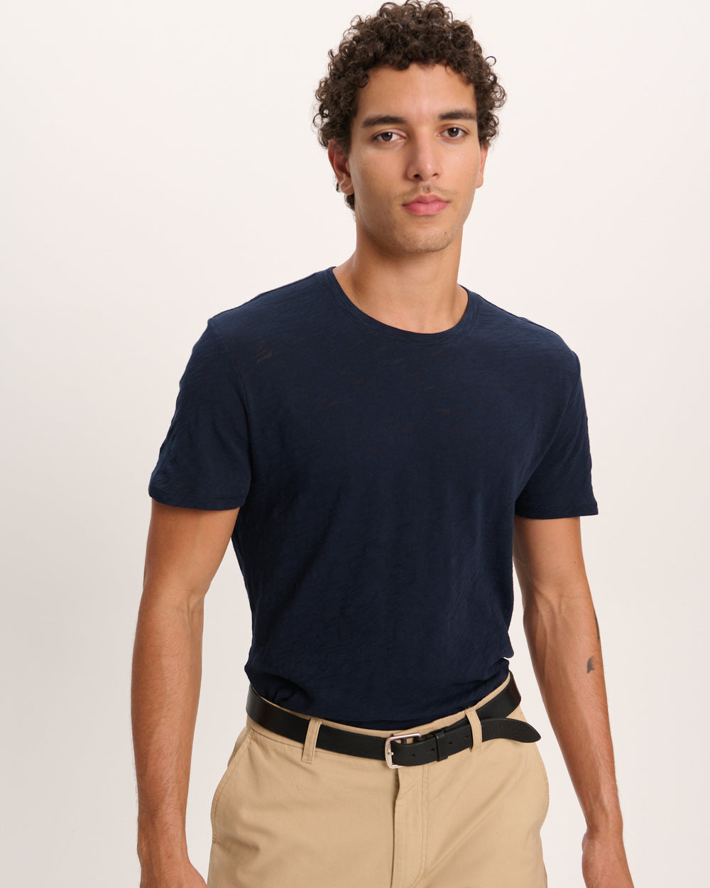 Slub Jersey Crew Neck Tee - Midnight