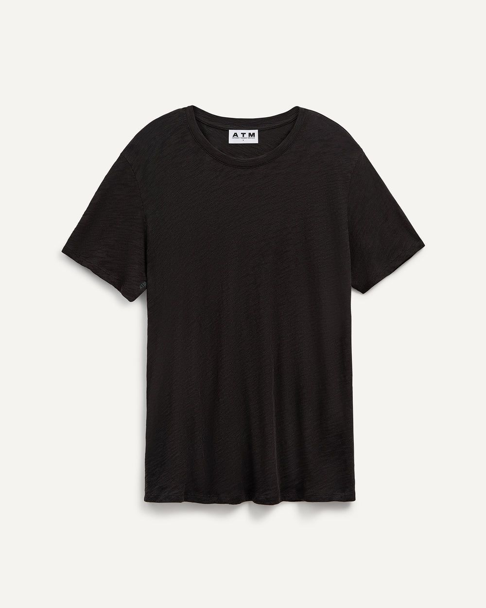 Slub Jersey Crew Neck Tee - Black