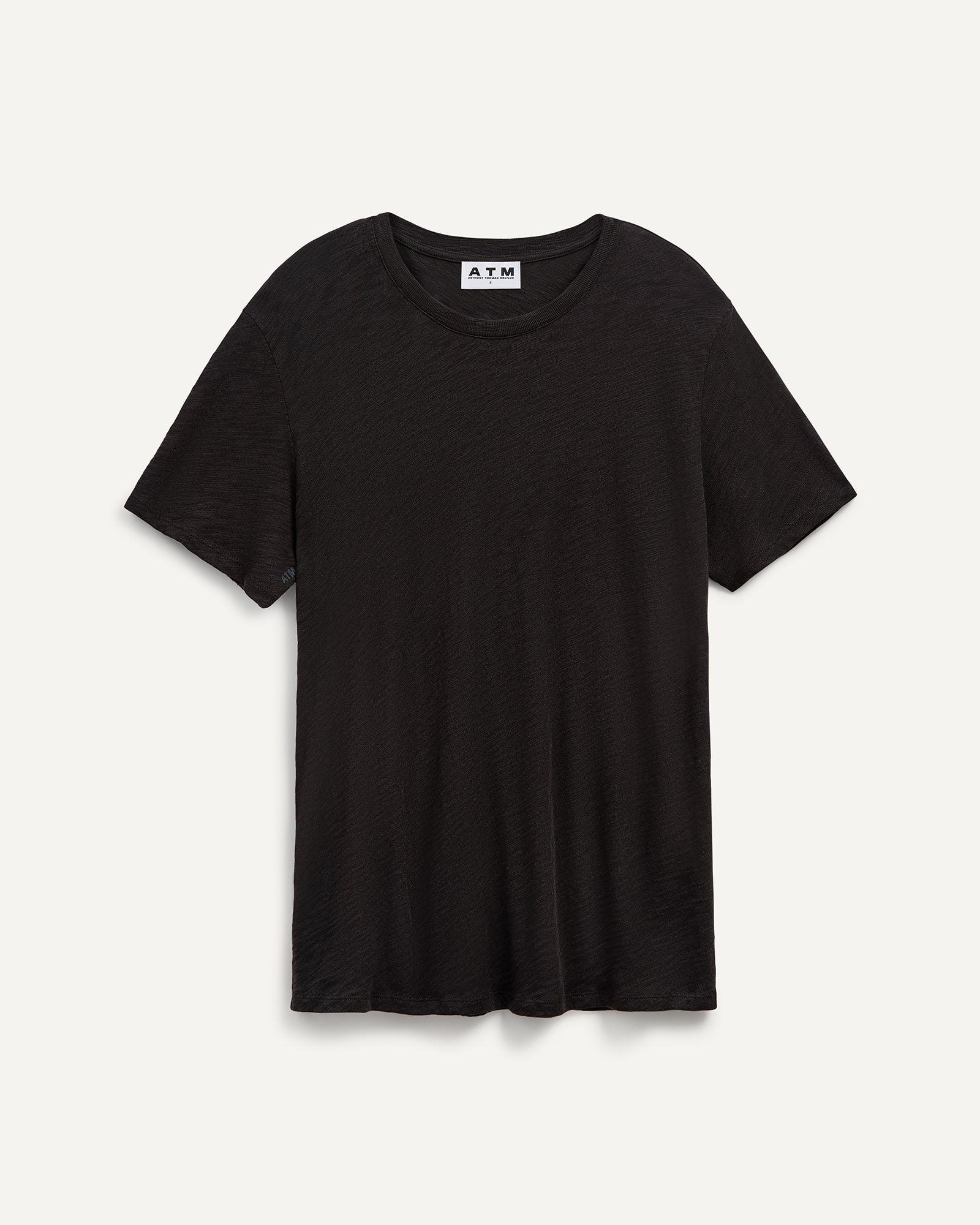 Slub Jersey Crew Neck Tee - Black