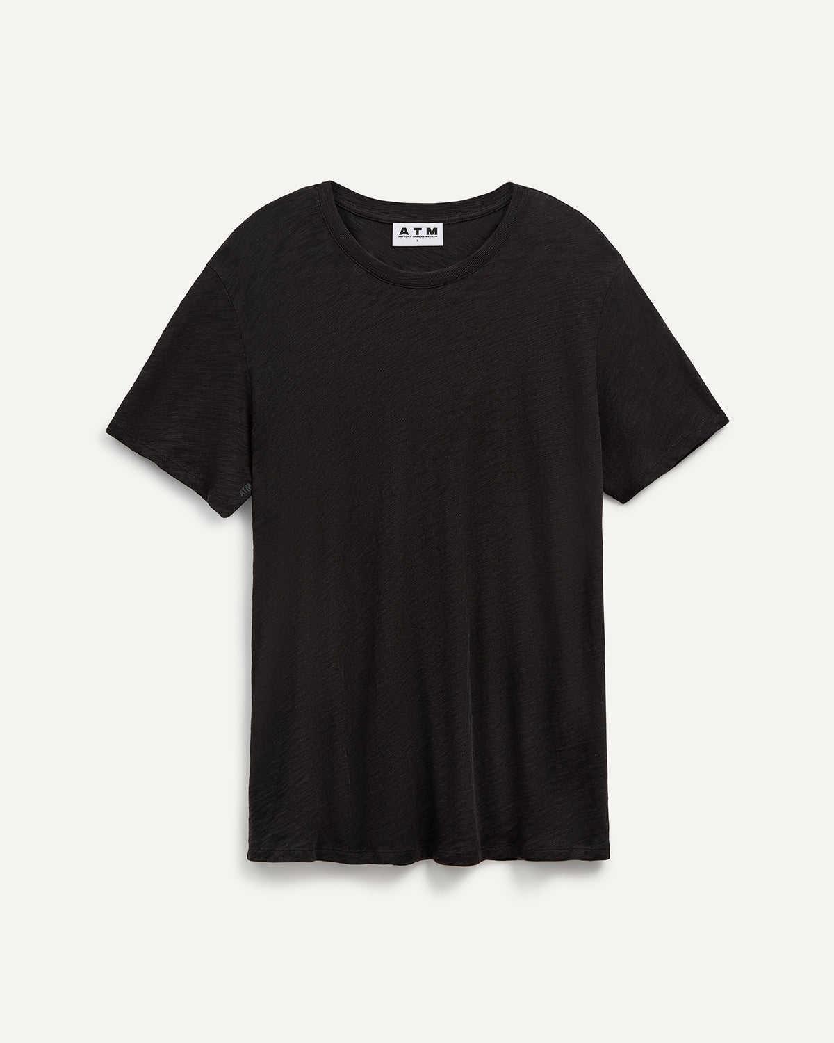 Slub Jersey Crew Neck Tee - Black