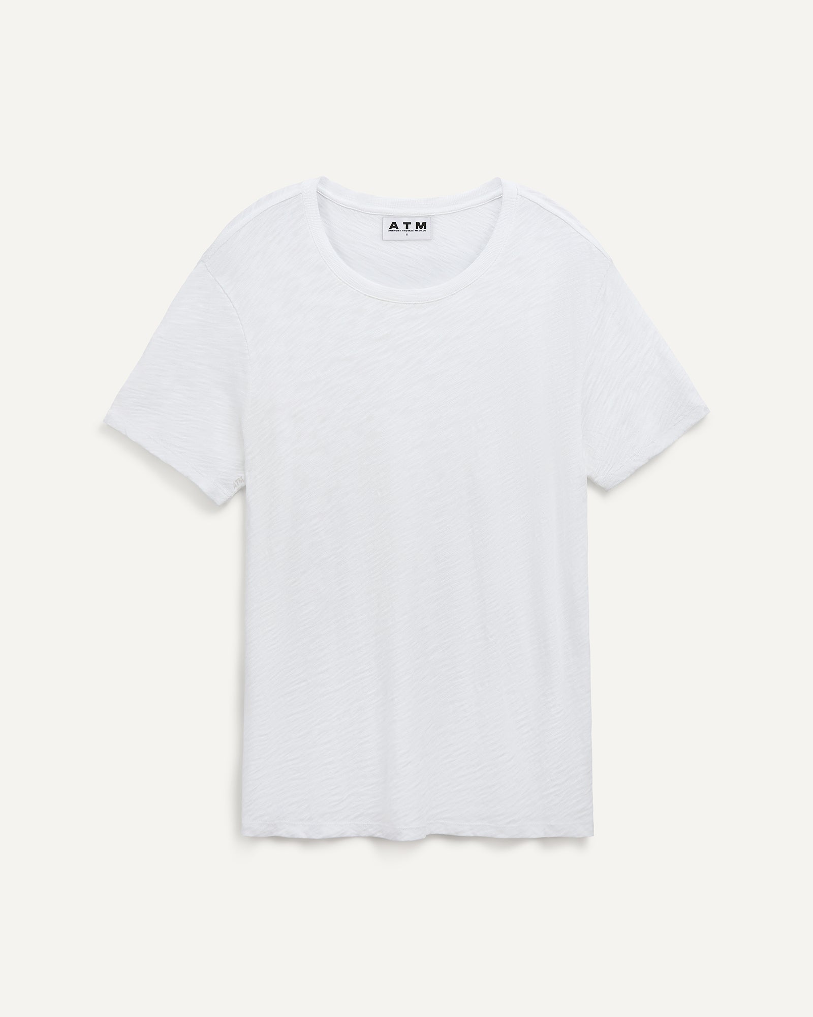 Slub Jersey Crew Neck Tee -  White