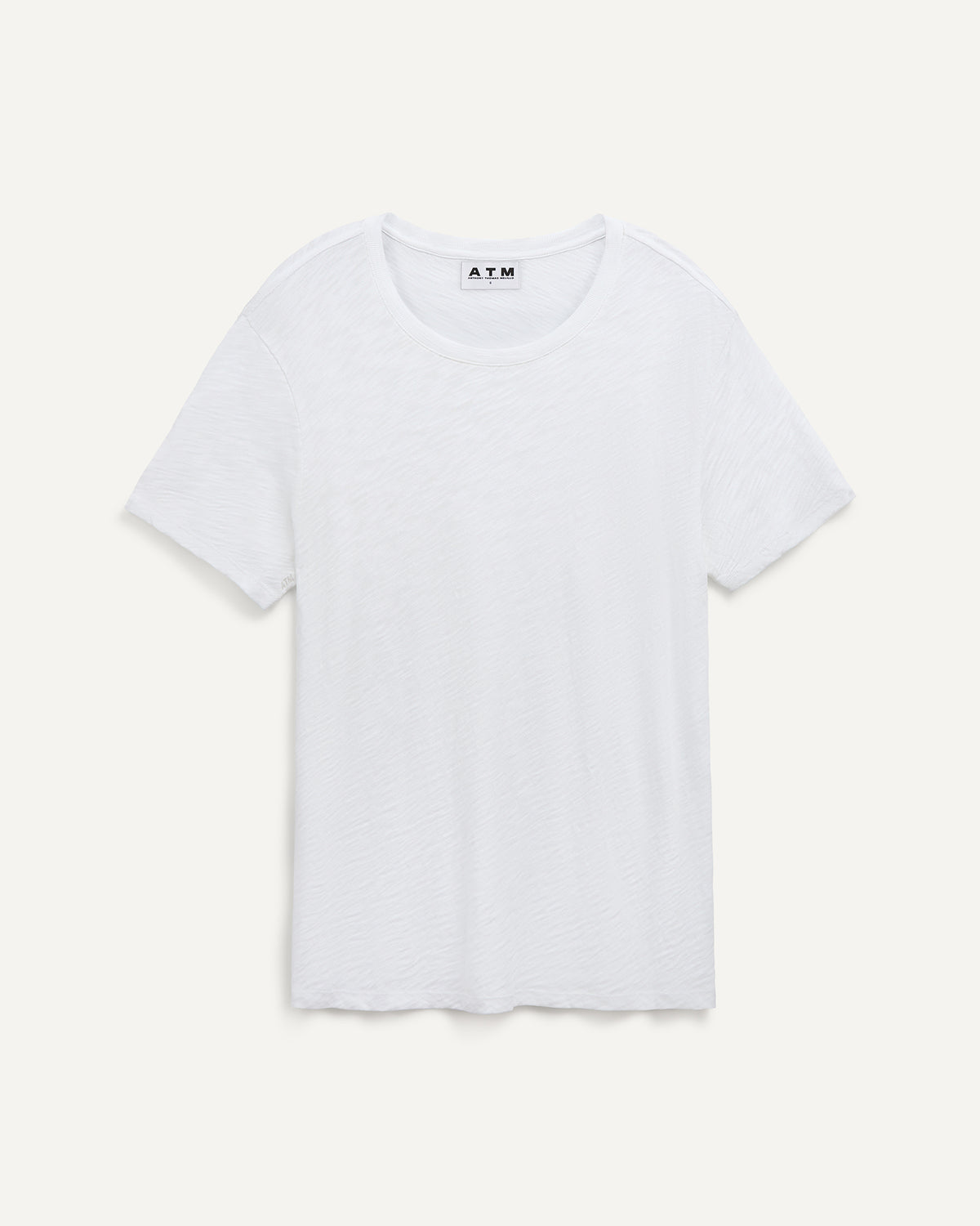 Slub Jersey Crew Neck Tee -  White